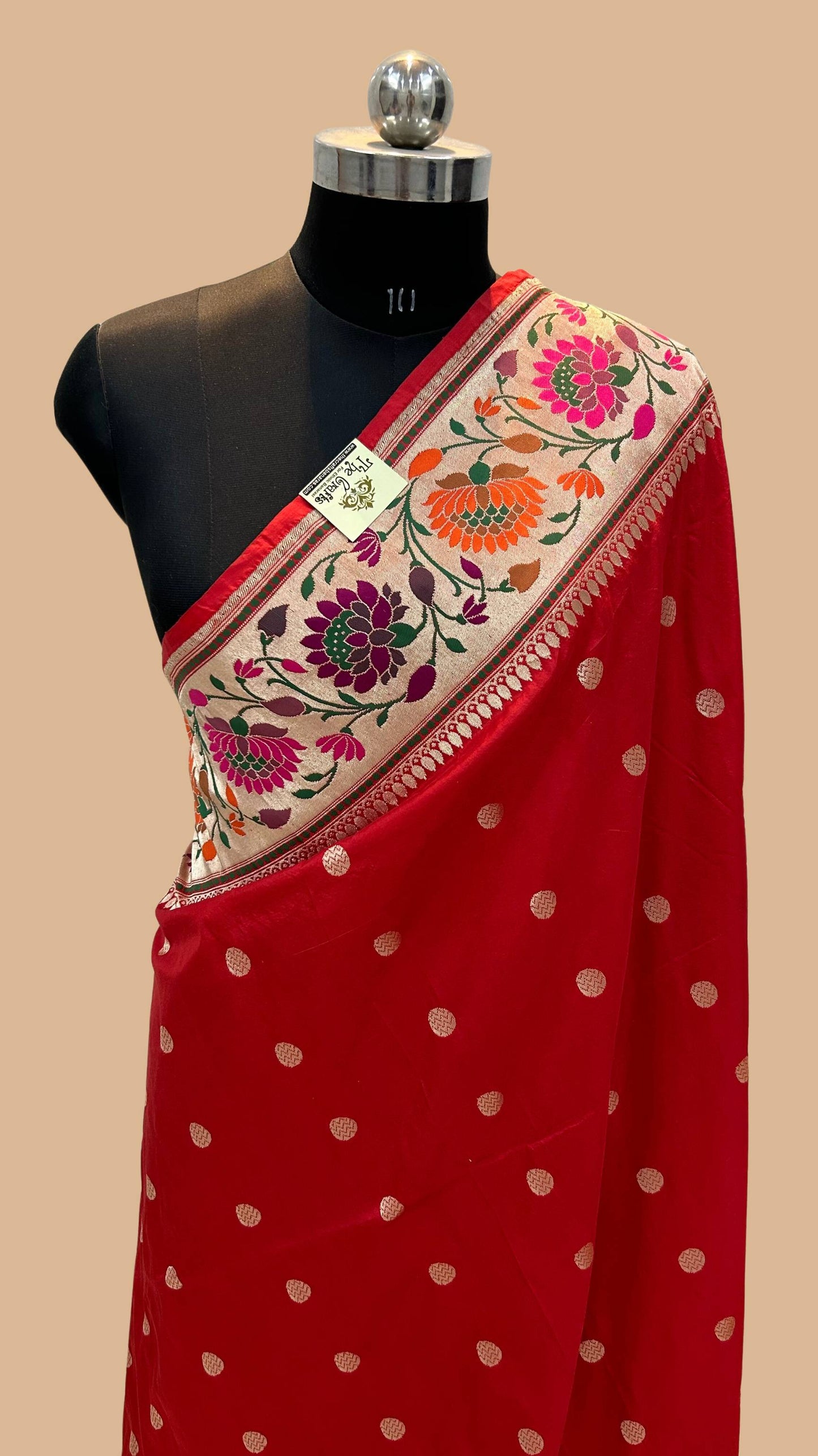 Pure Katan Silk Handloom Banarasi Saree - with paithani meenakari border