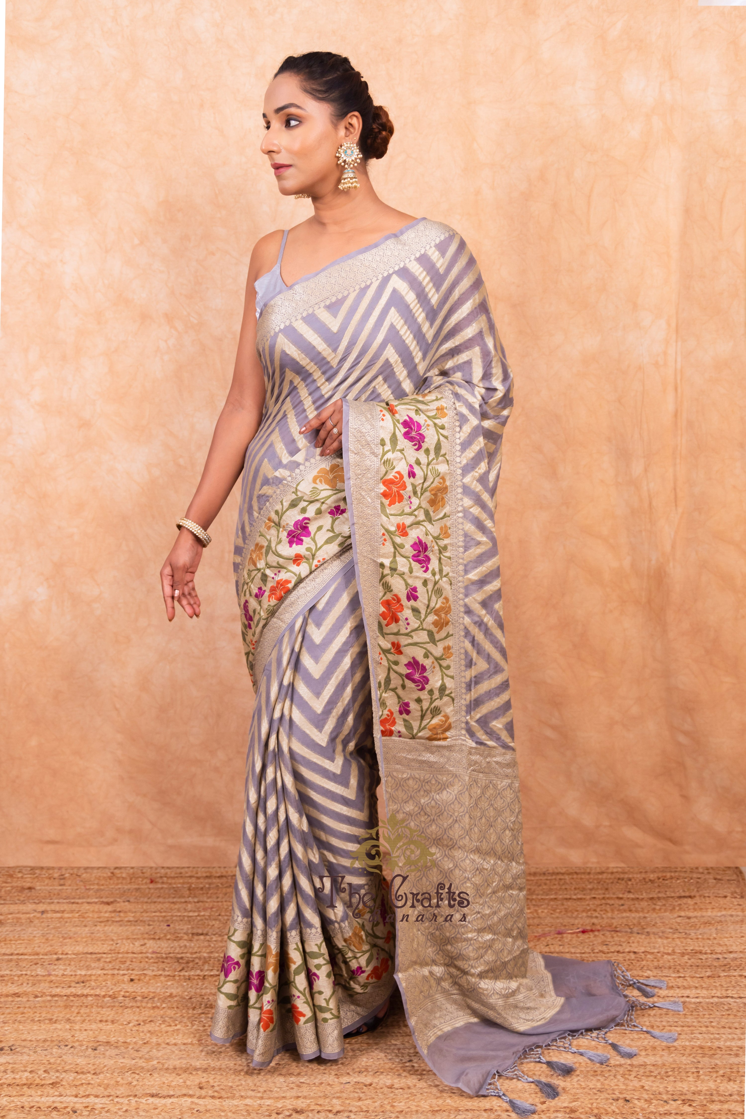 Pure Khaddi Chiffon Banarasi Saree