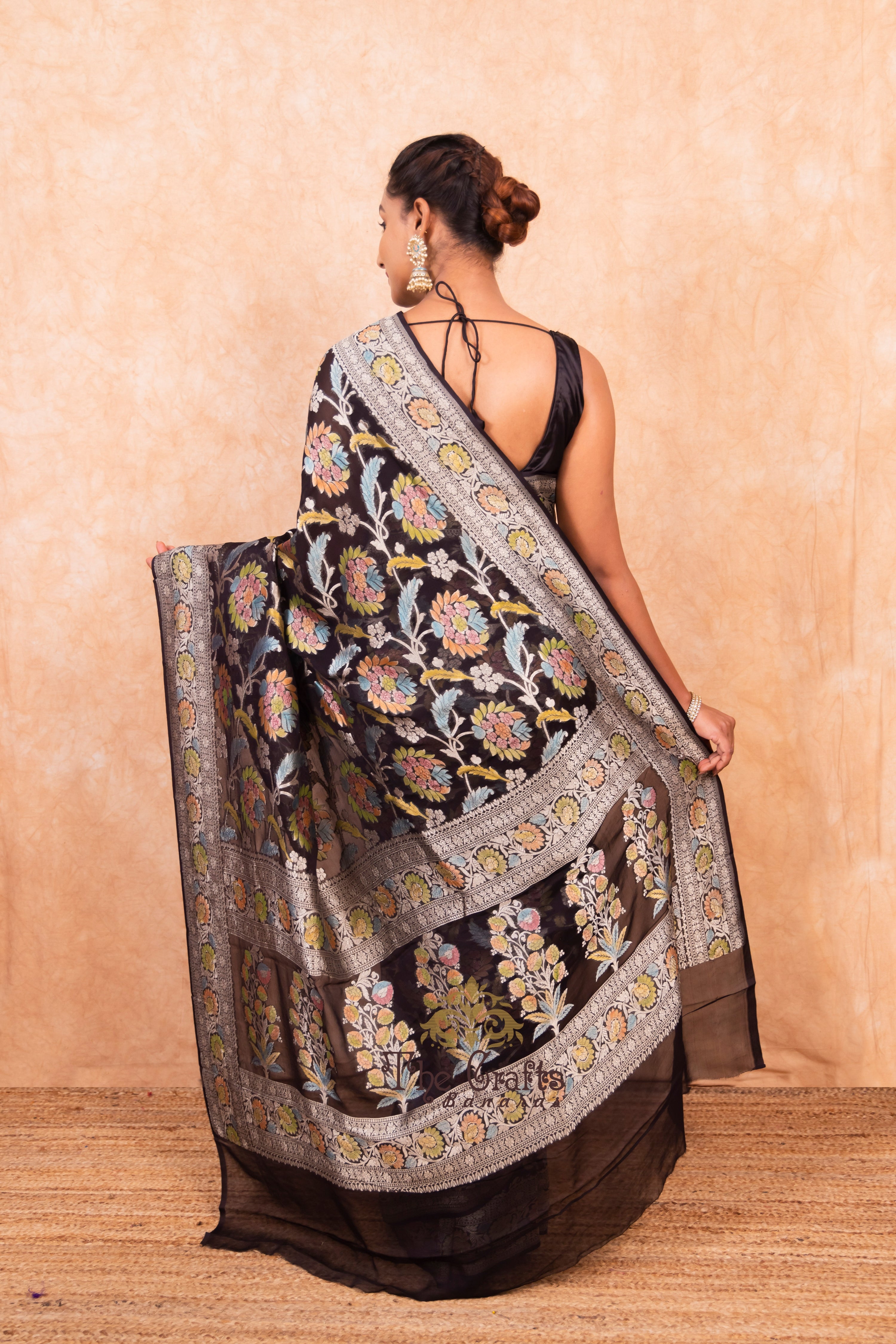 Khaddi Georgette Handloom Banarasi Saree