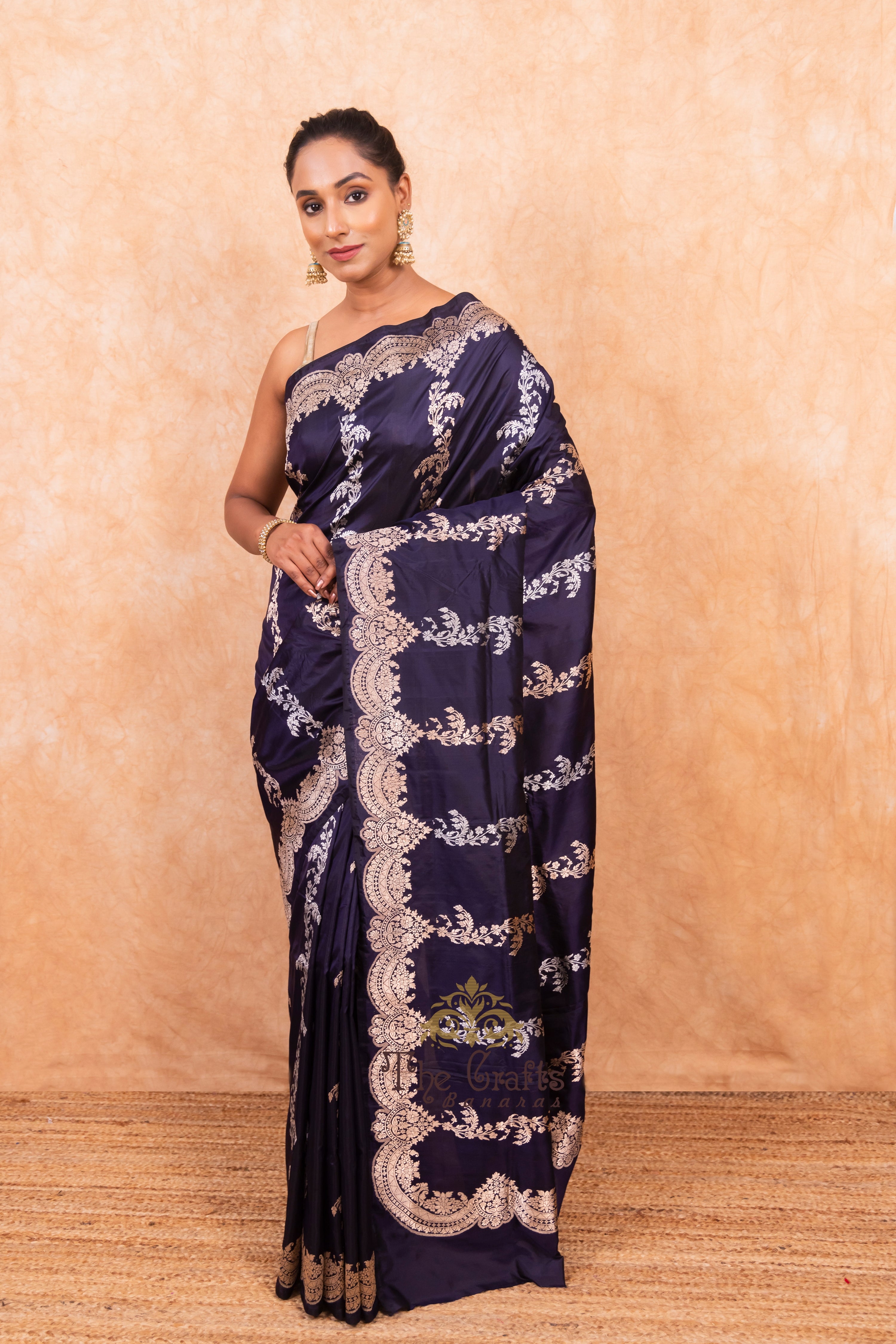 Pure Katan Silk Handloom Banarasi Saree - Sona roopa with kadhua border