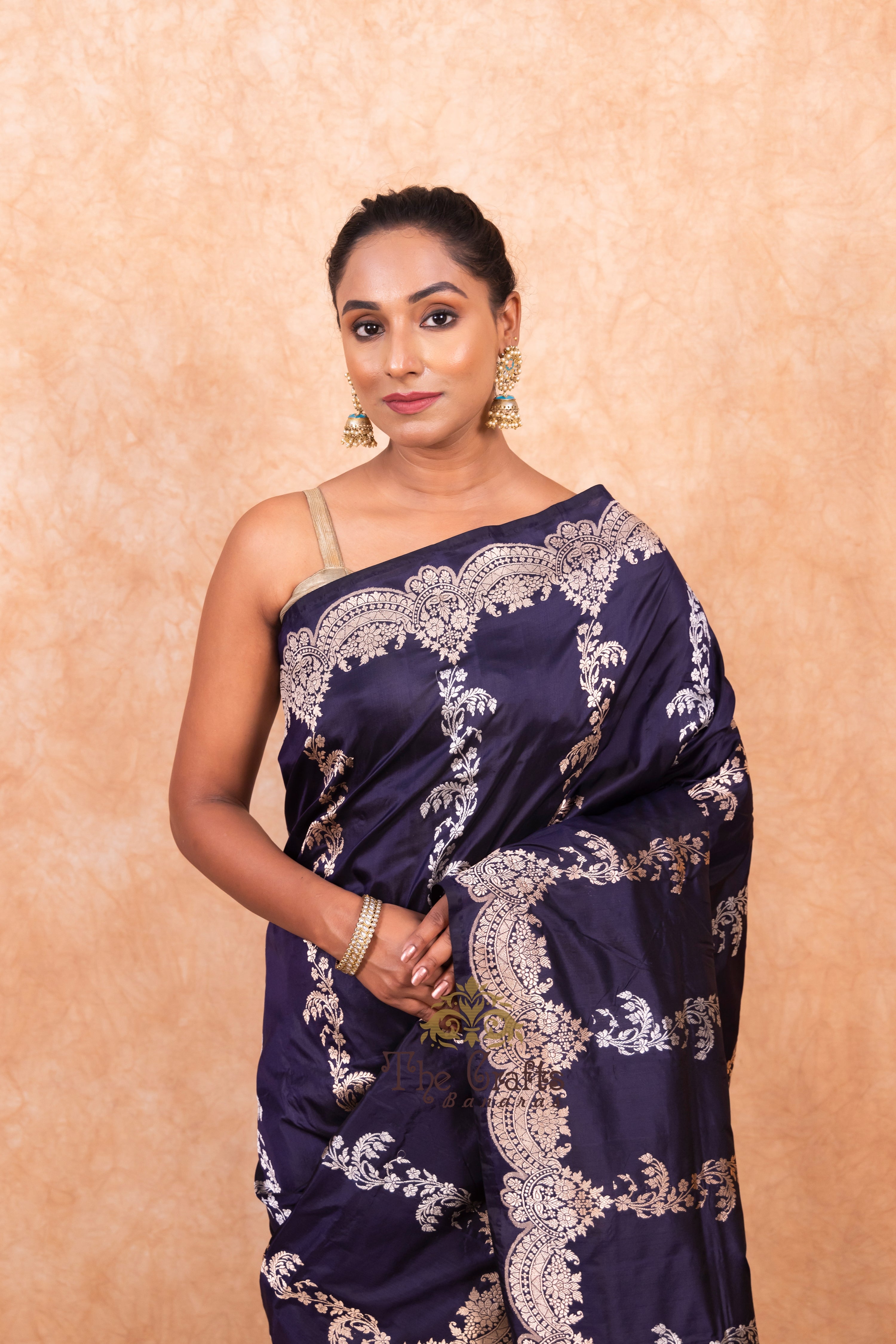 Pure Katan Silk Handloom Banarasi Saree - Sona roopa with kadhua border