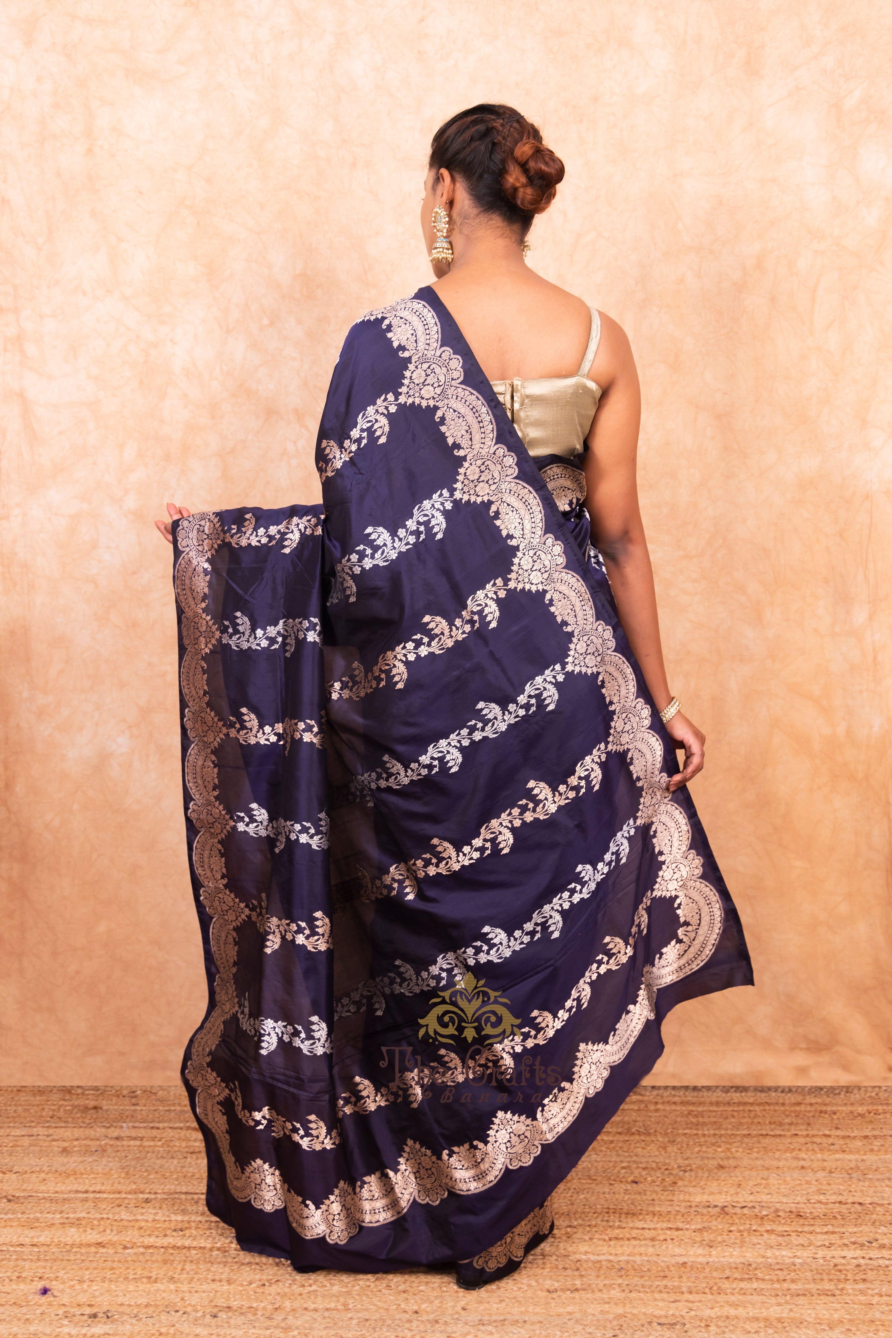 Pure Katan Silk Handloom Banarasi Saree - Sona roopa with kadhua border