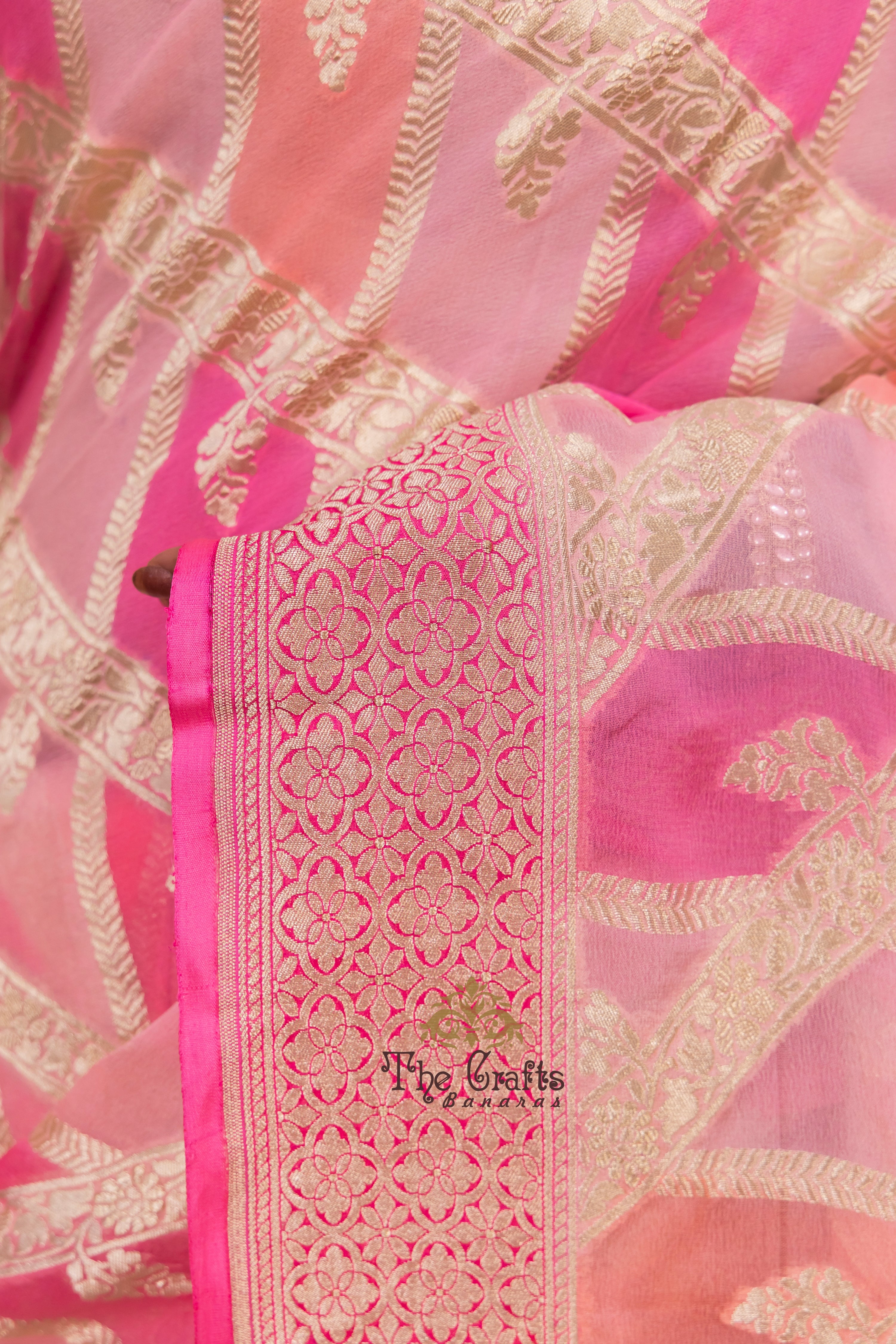 Khaddi Georgette Handloom Banarasi Saree