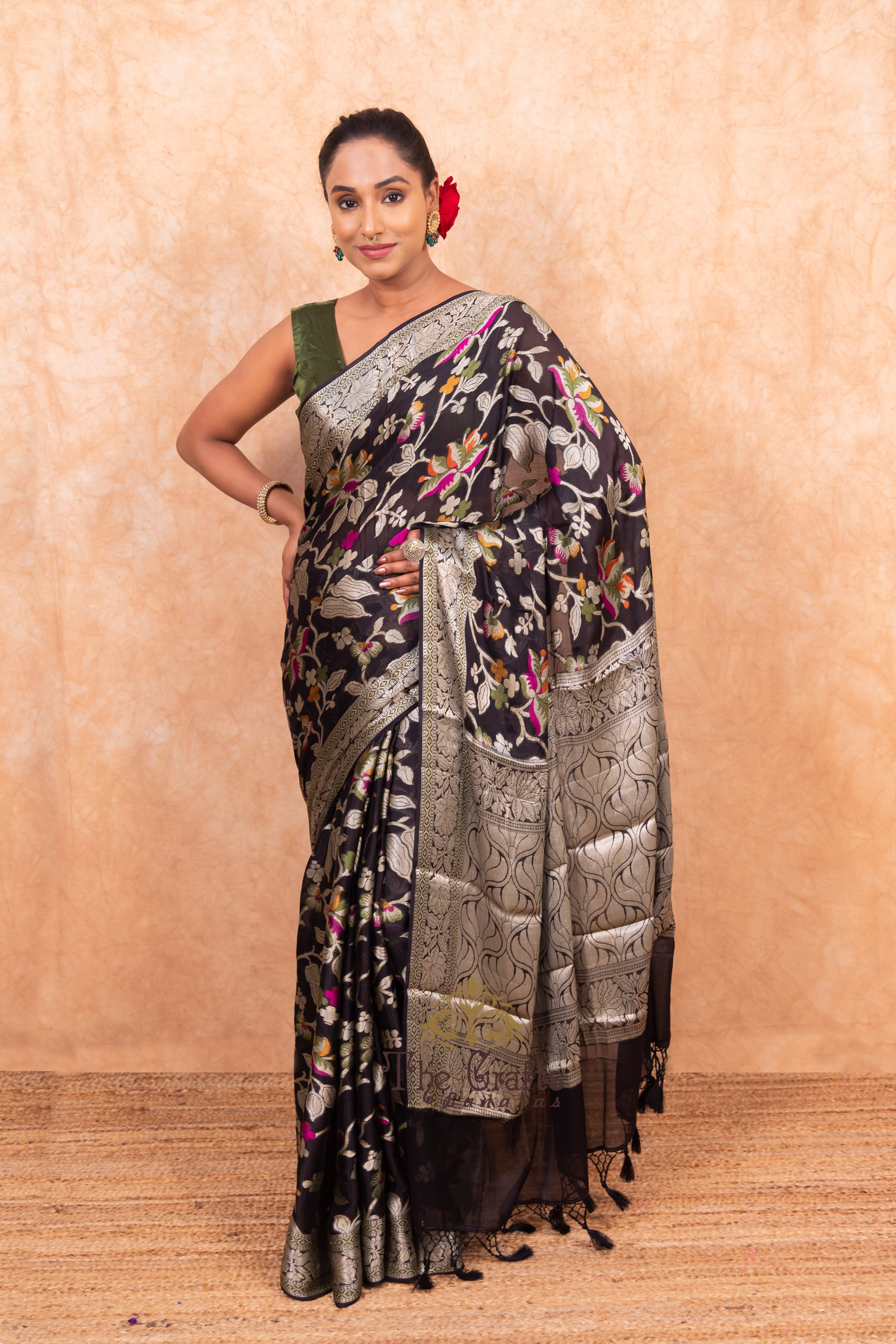 Pure Khaddi Chiffon Banarasi Saree