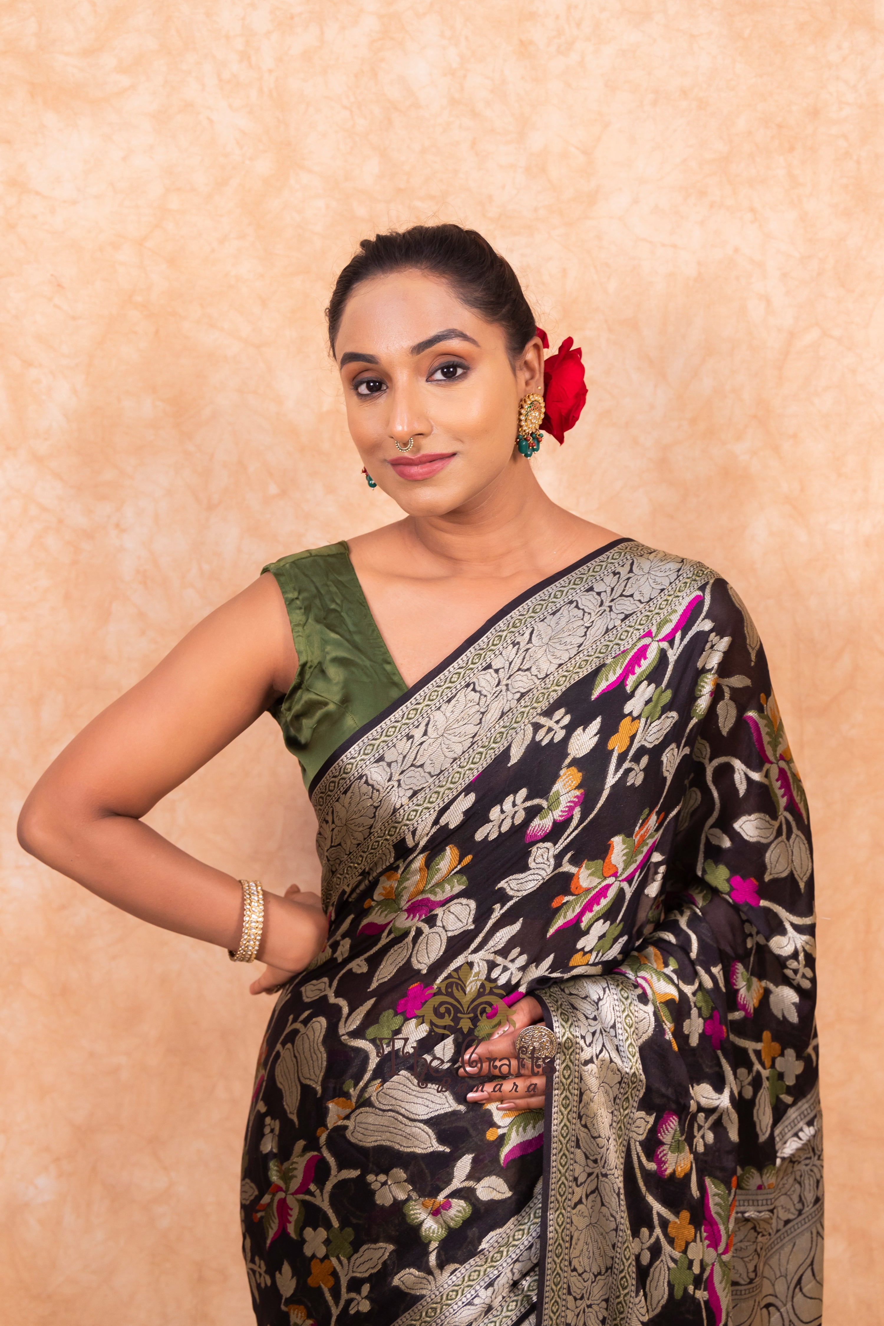 Pure Khaddi Chiffon Banarasi Saree