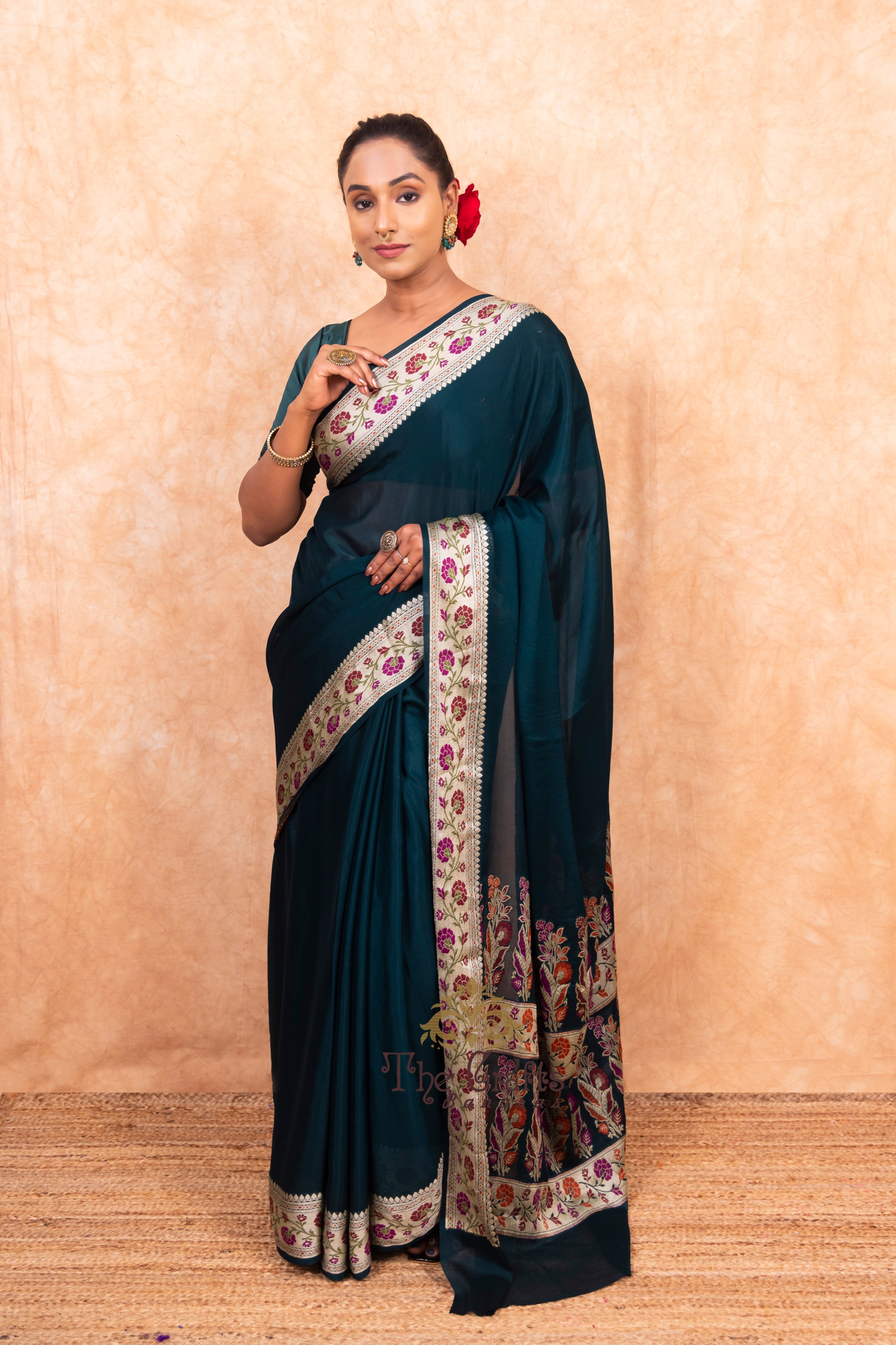 Pure Khaddi Chiffon Banarasi Saree