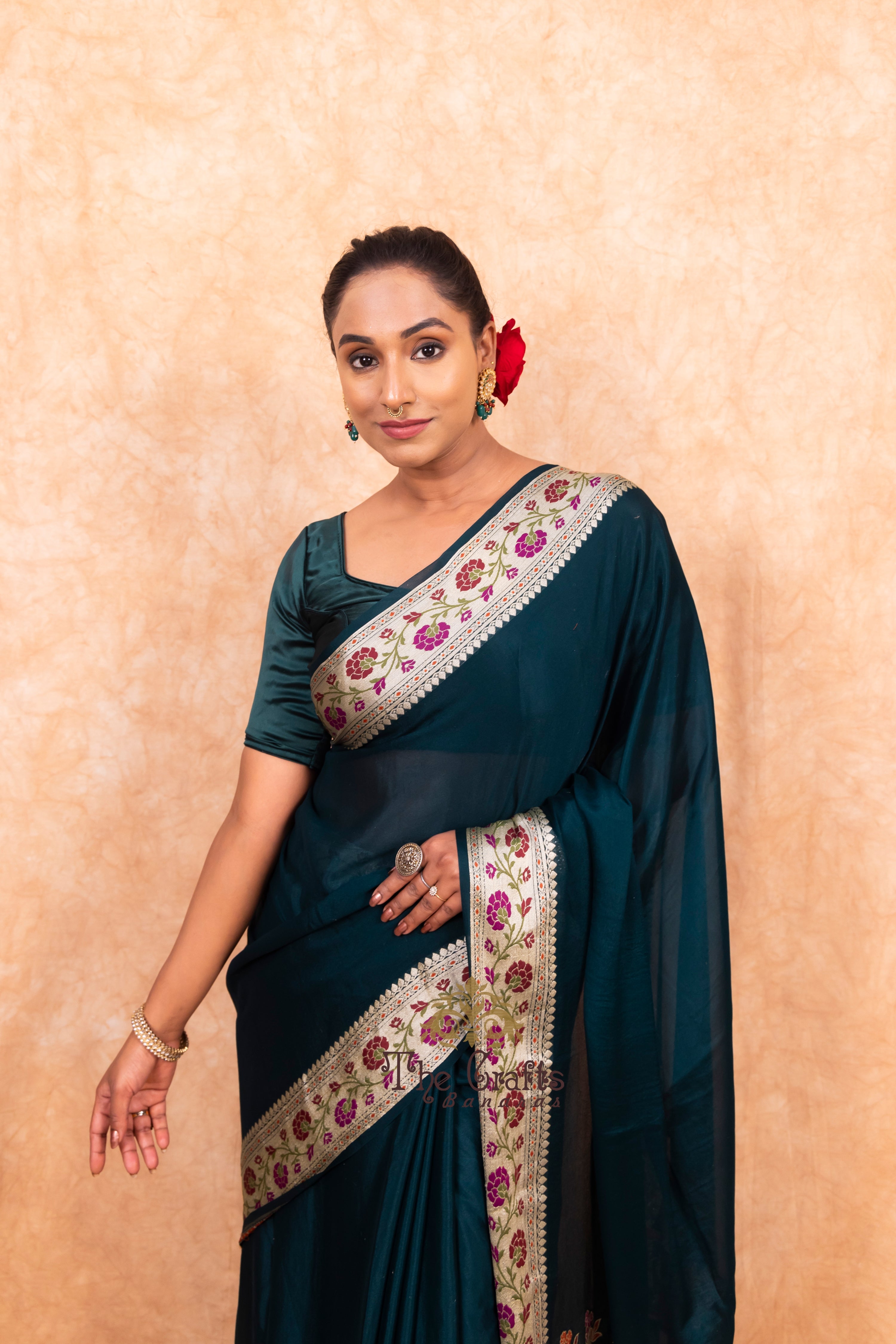 Pure Khaddi Chiffon Banarasi Saree