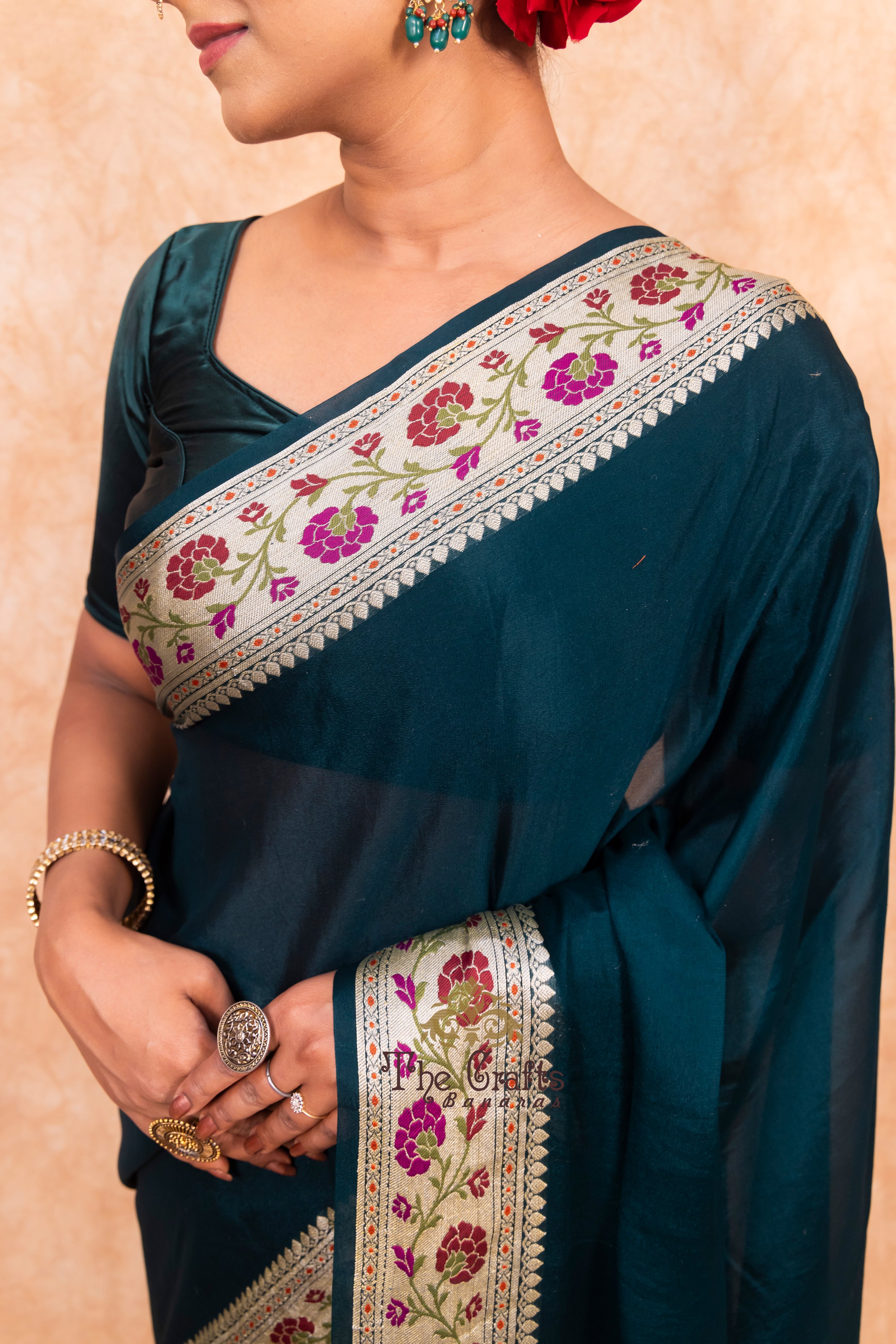 Pure Khaddi Chiffon Banarasi Saree