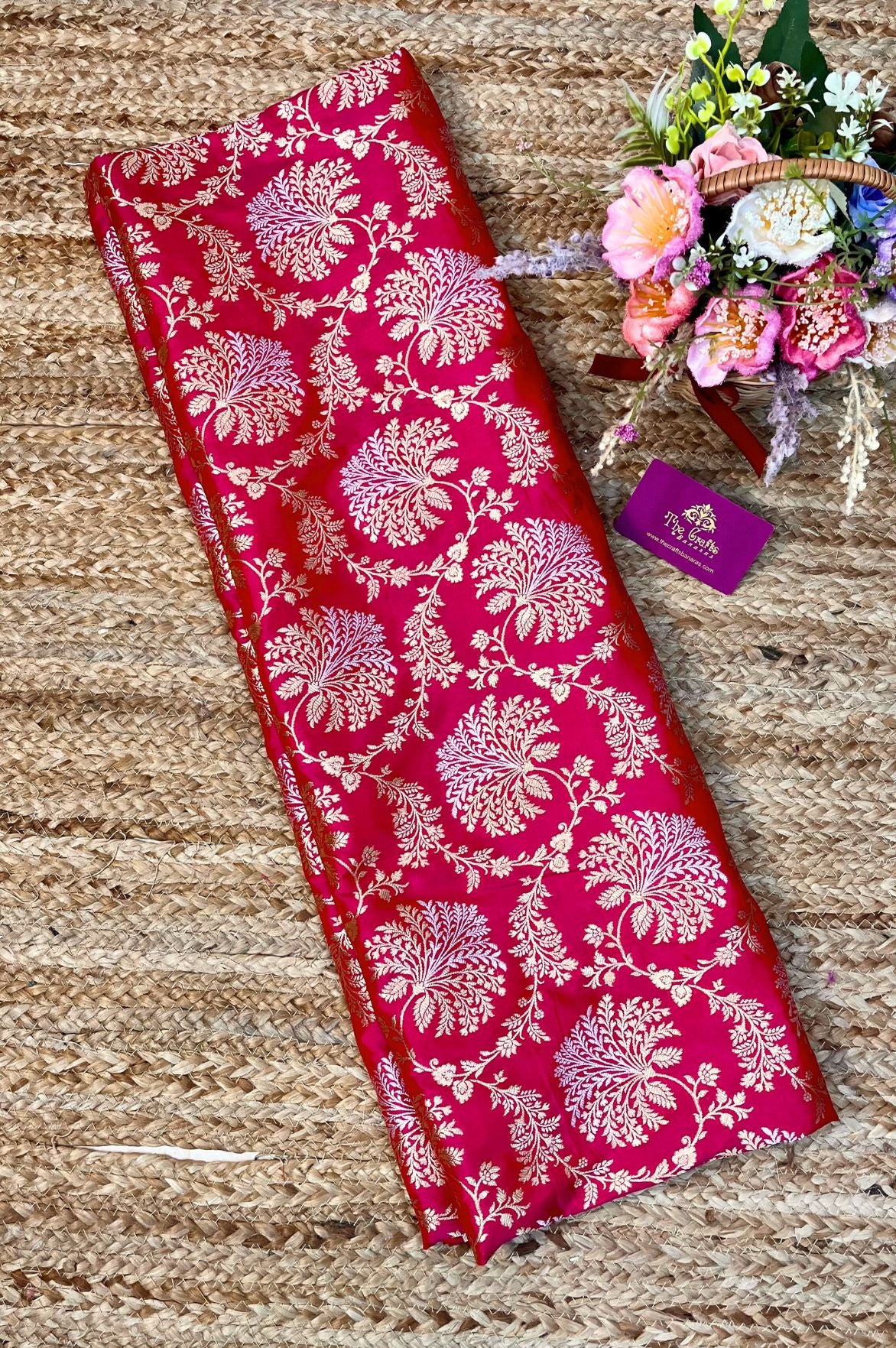 Pure Katan Silk Handloom Banarasi Saree - All over Sona Roopa Jaal work