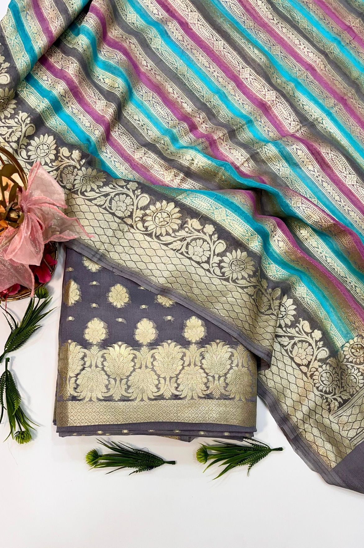 Khaddi Georgette Banarasi Dress Material