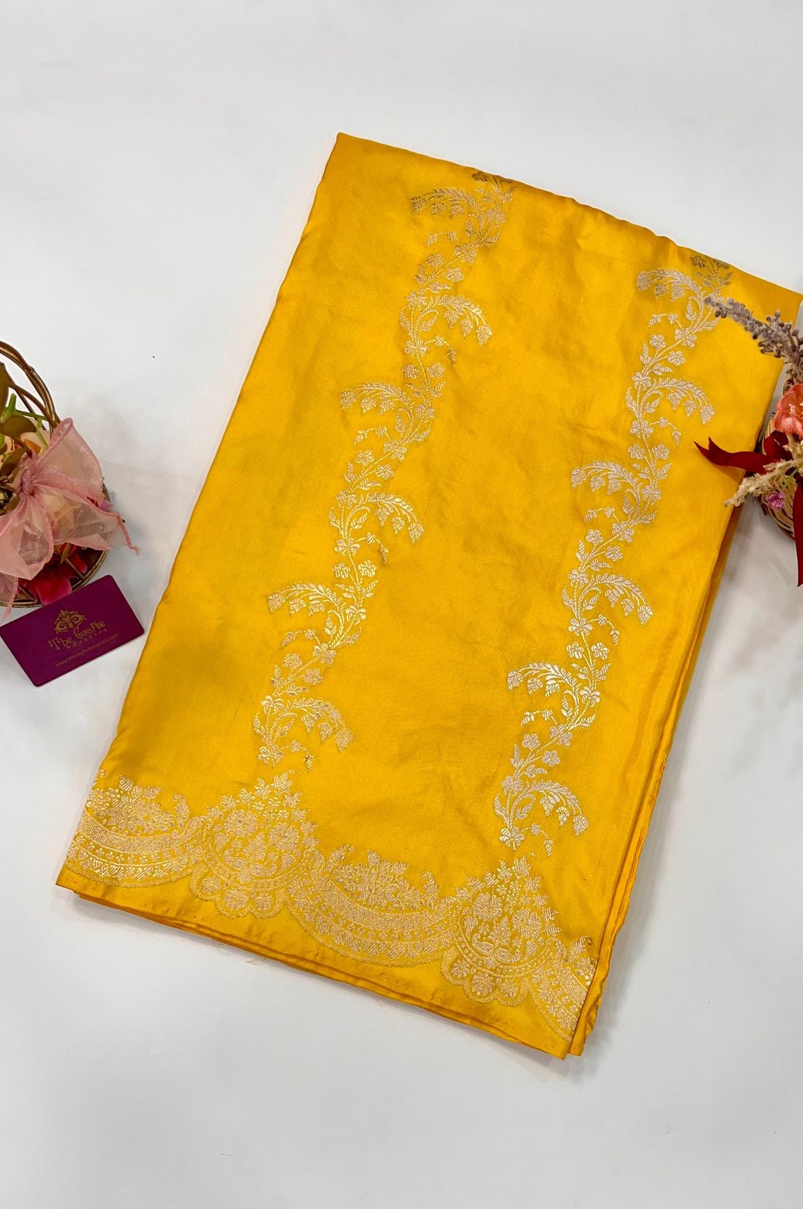Pure Katan Silk Handloom Banarasi Saree - Sona roopa with kadhua work