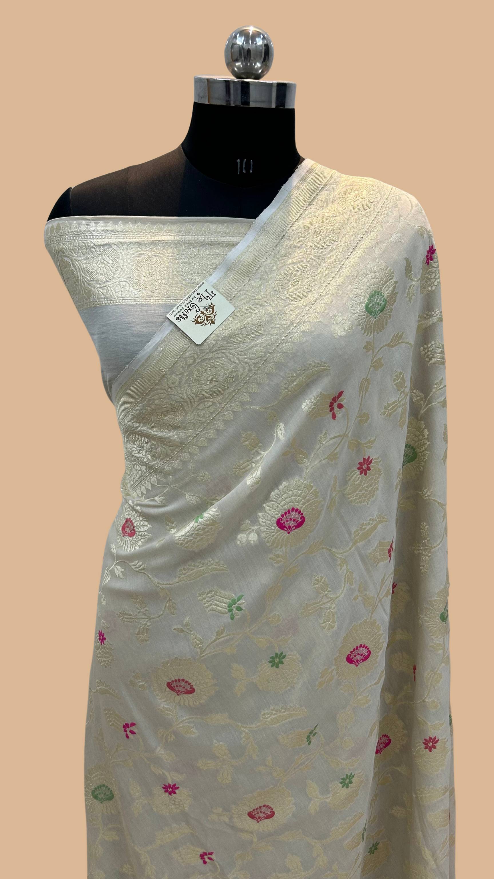 Moonga Georgette Banarasi Saree - With Meenakarai All Over