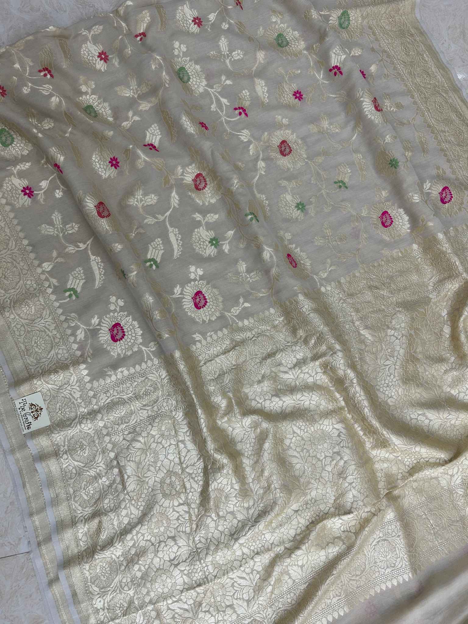 Moonga Georgette Banarasi Saree - With Meenakarai All Over