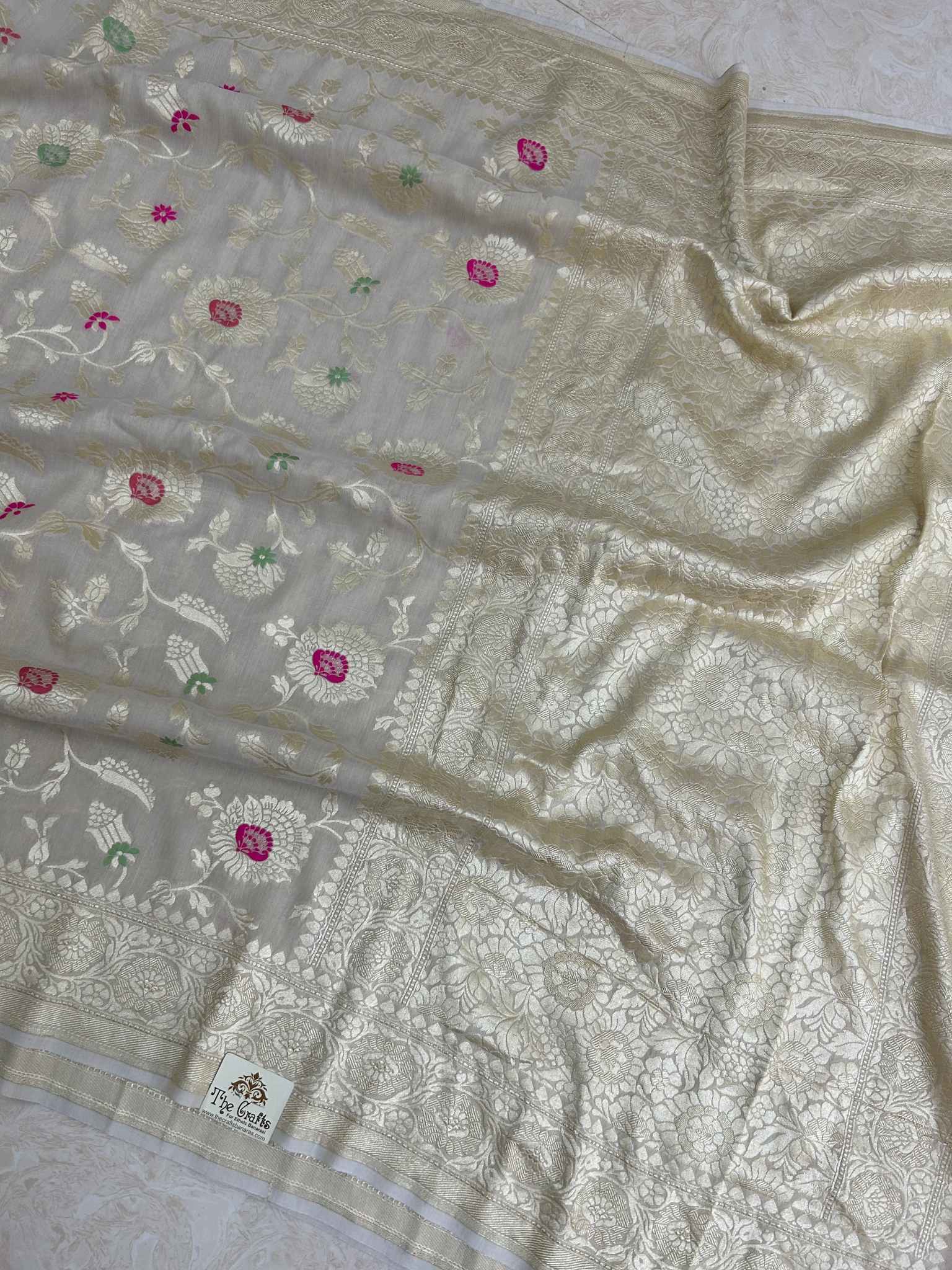 Moonga Georgette Banarasi Saree - With Meenakarai All Over