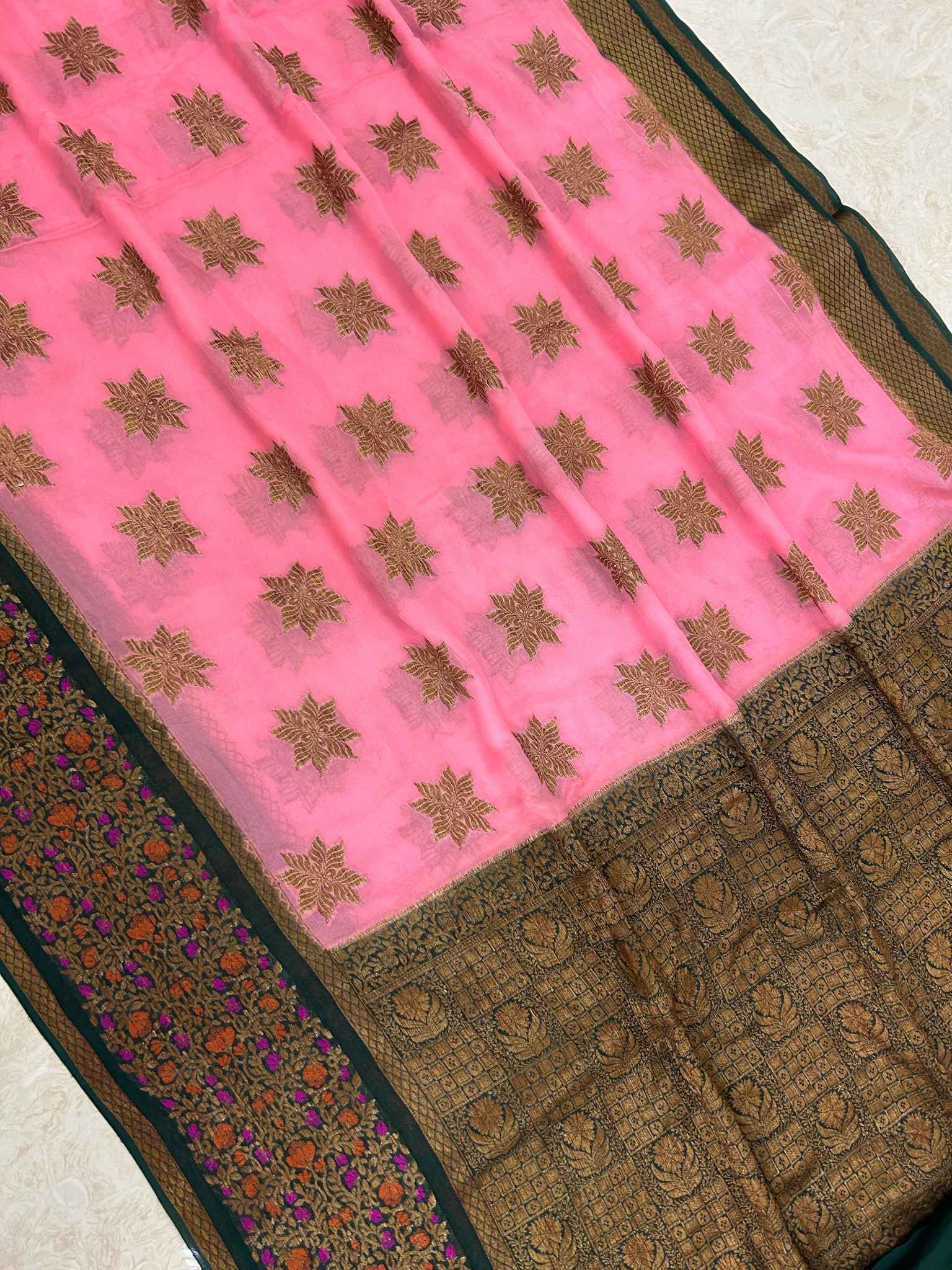 Pure Khaddi Chiffon Banarasi Saree