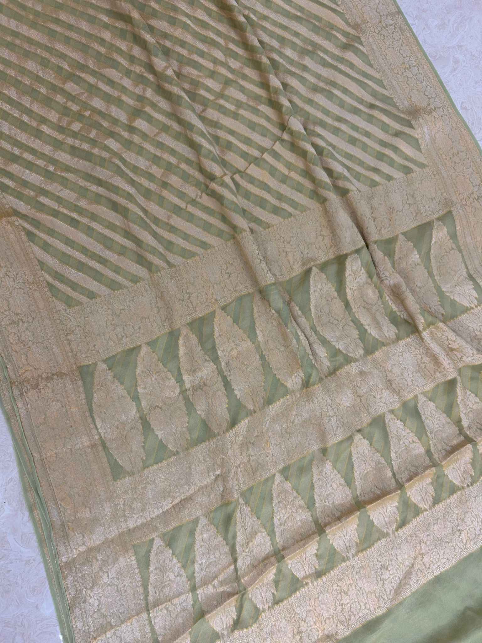 Pure Khaddi Chiffon Banarasi Saree