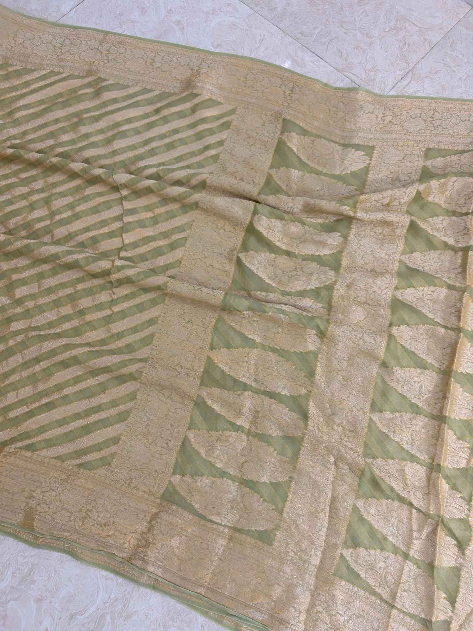 Pure Khaddi Chiffon Banarasi Saree