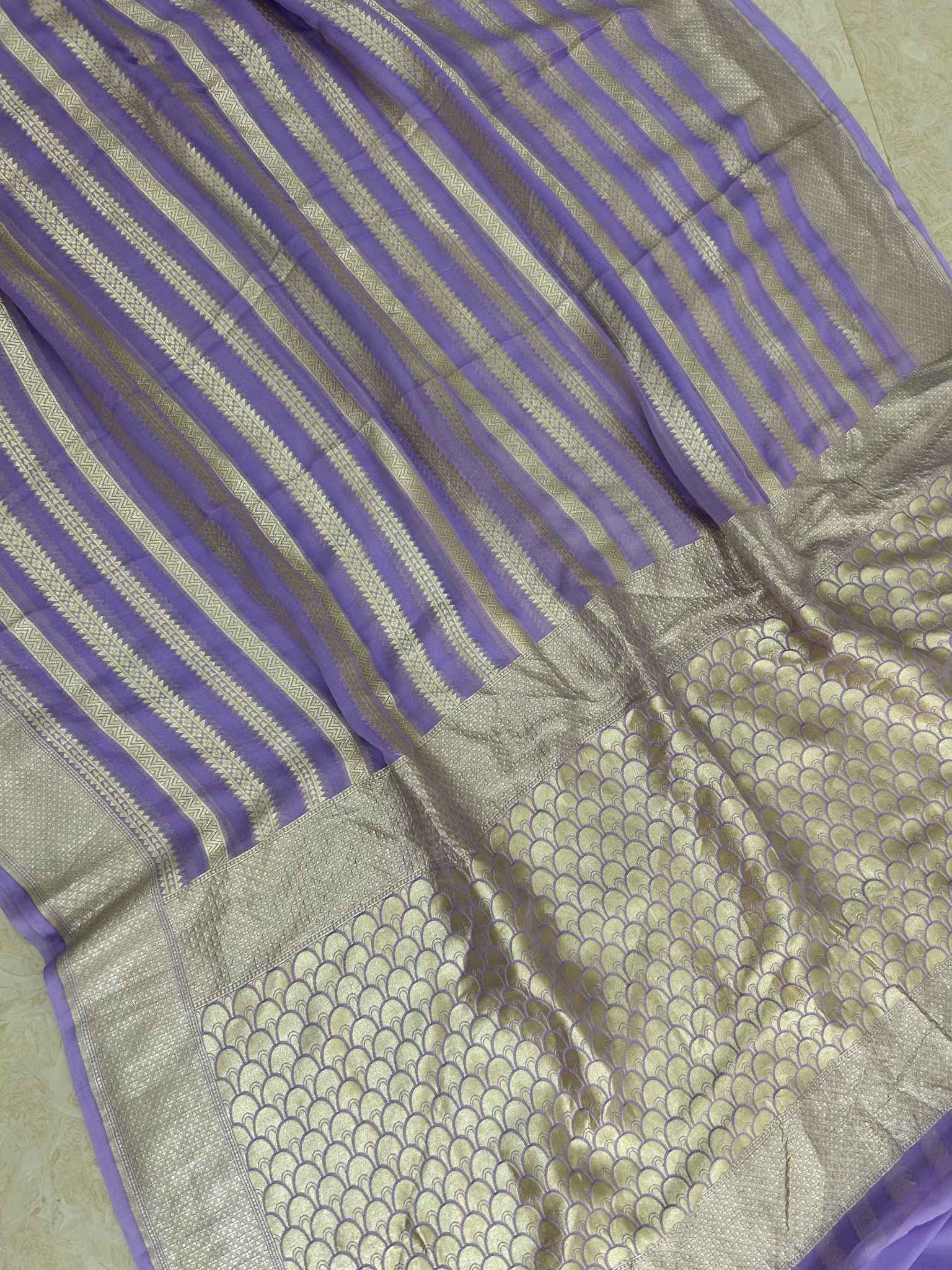 Khaddi Georgette Handloom Banarasi Saree