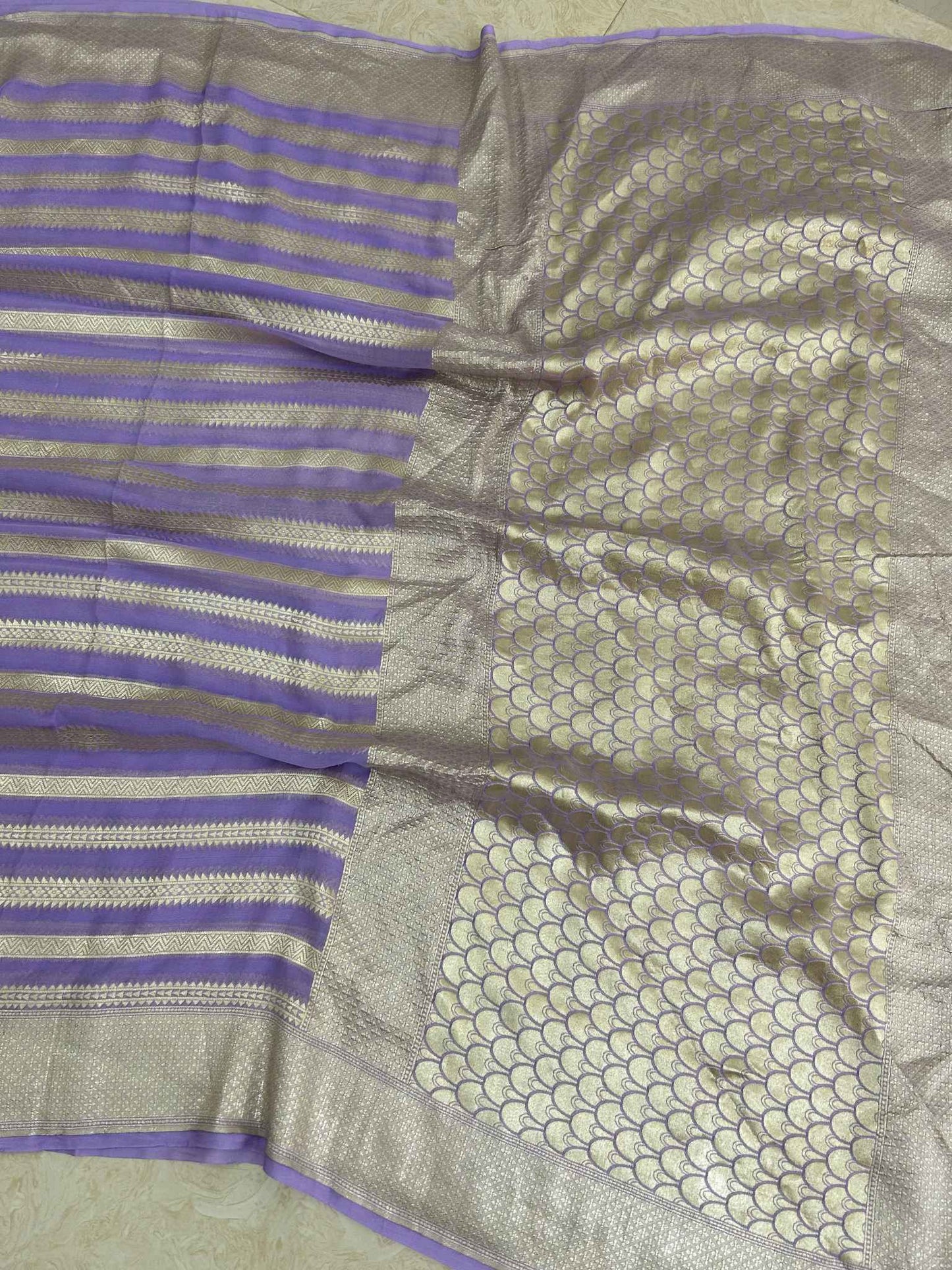 Khaddi Georgette Handloom Banarasi Saree