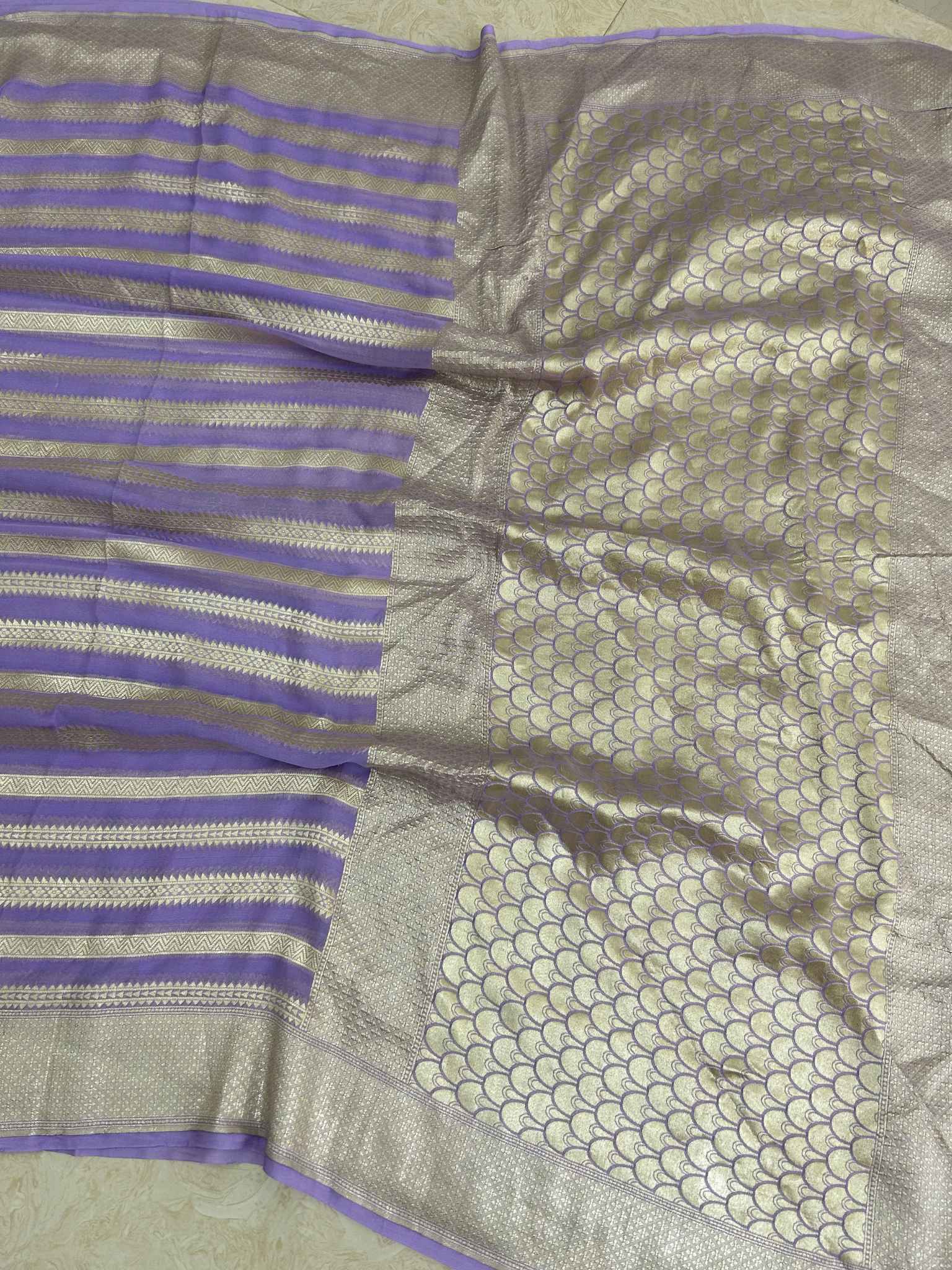 Khaddi Georgette Handloom Banarasi Saree