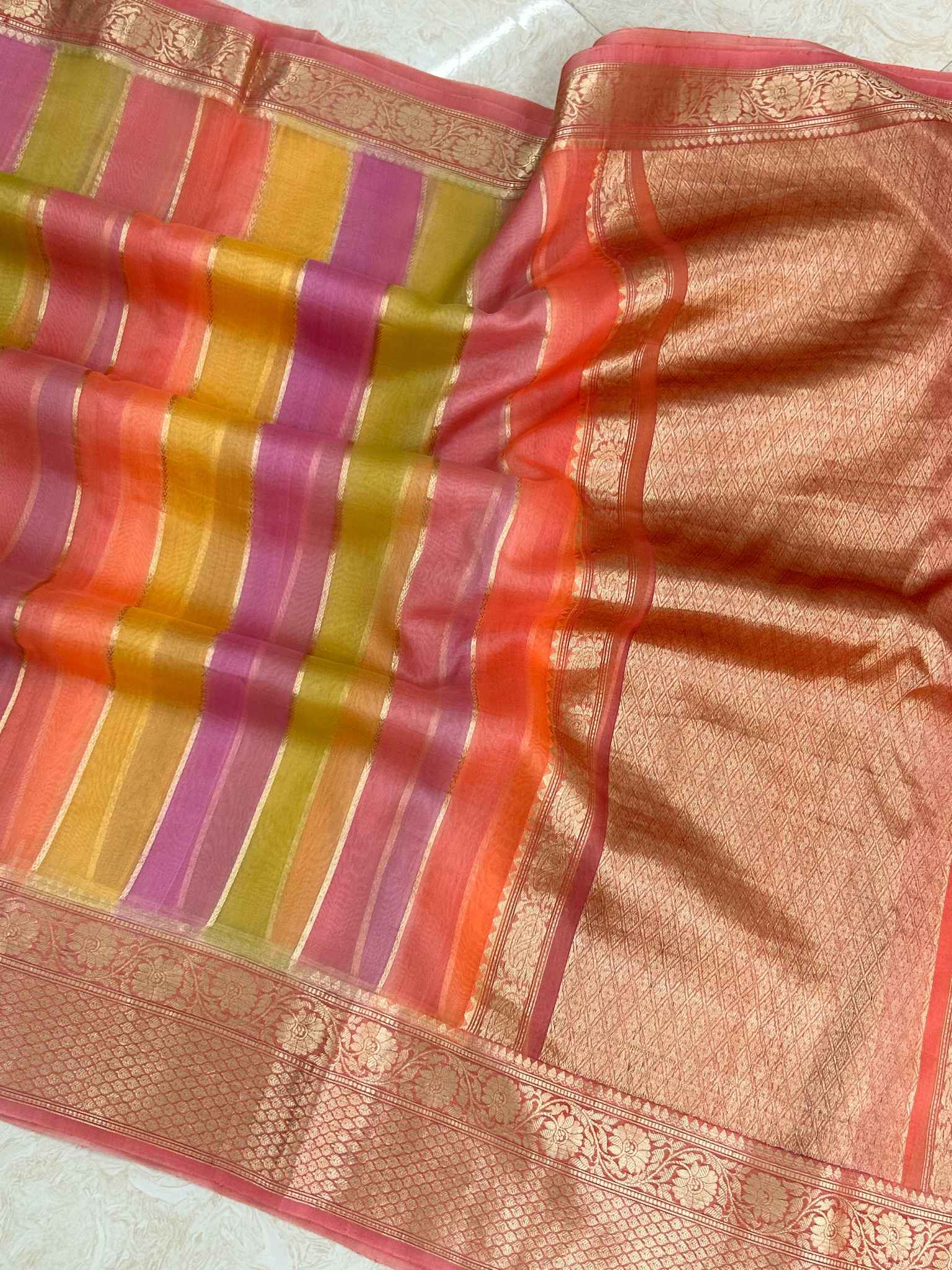 Pure Kora Silk Handloom Banarasi Saree