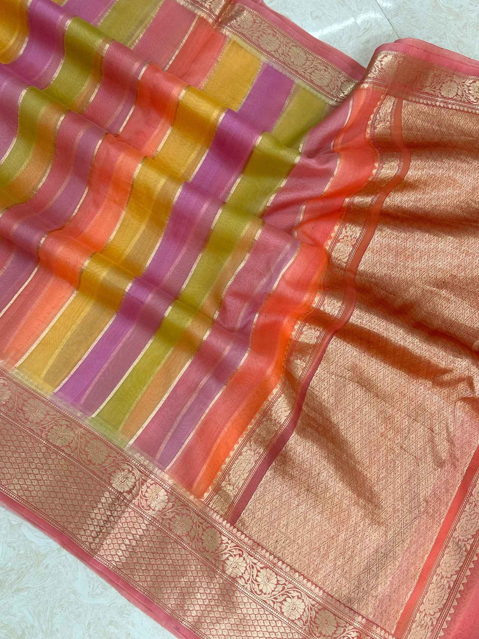 Pure Kora Silk Handloom Banarasi Saree