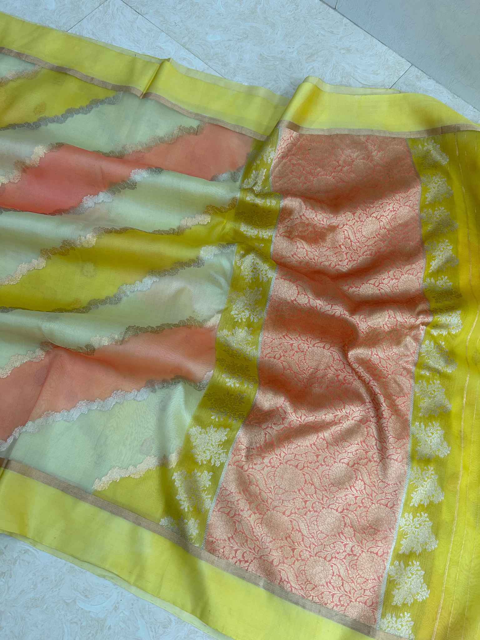 Pure Kora Silk Handloom Banarasi Saree