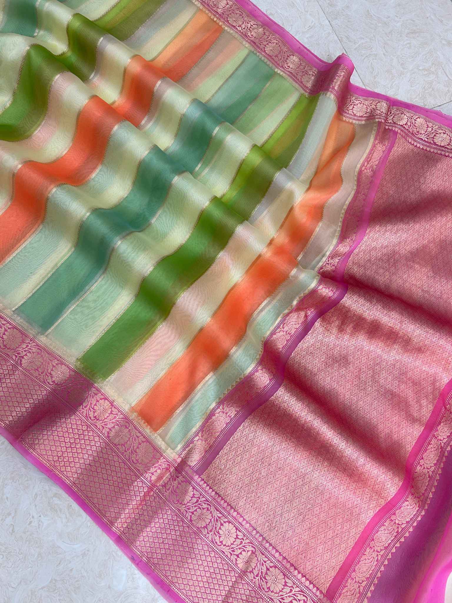 Pure Kora Silk Handloom Banarasi Saree