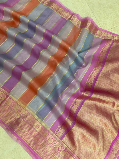 Pure Kora Silk Handloom Banarasi Saree