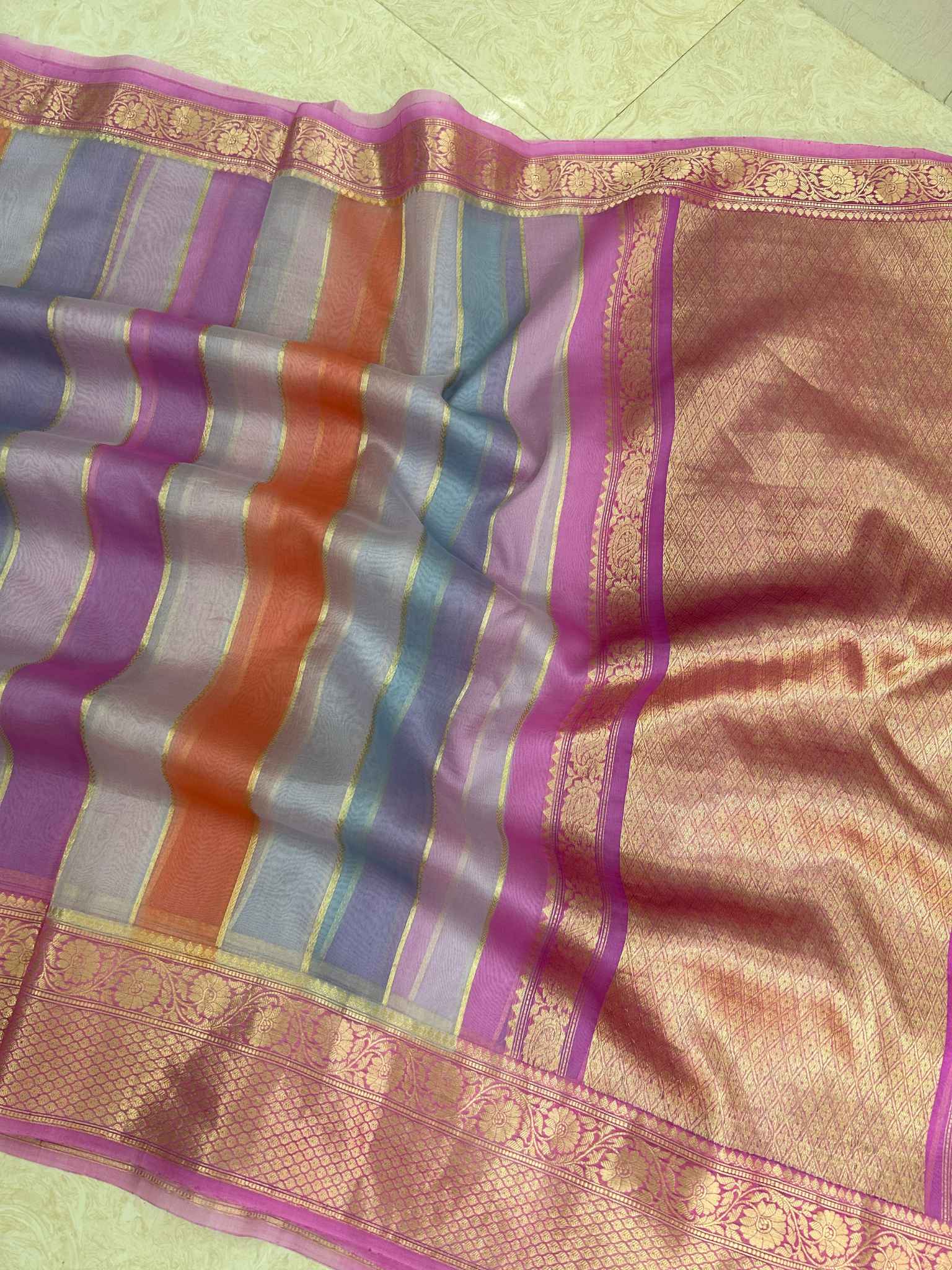 Pure Kora Silk Handloom Banarasi Saree