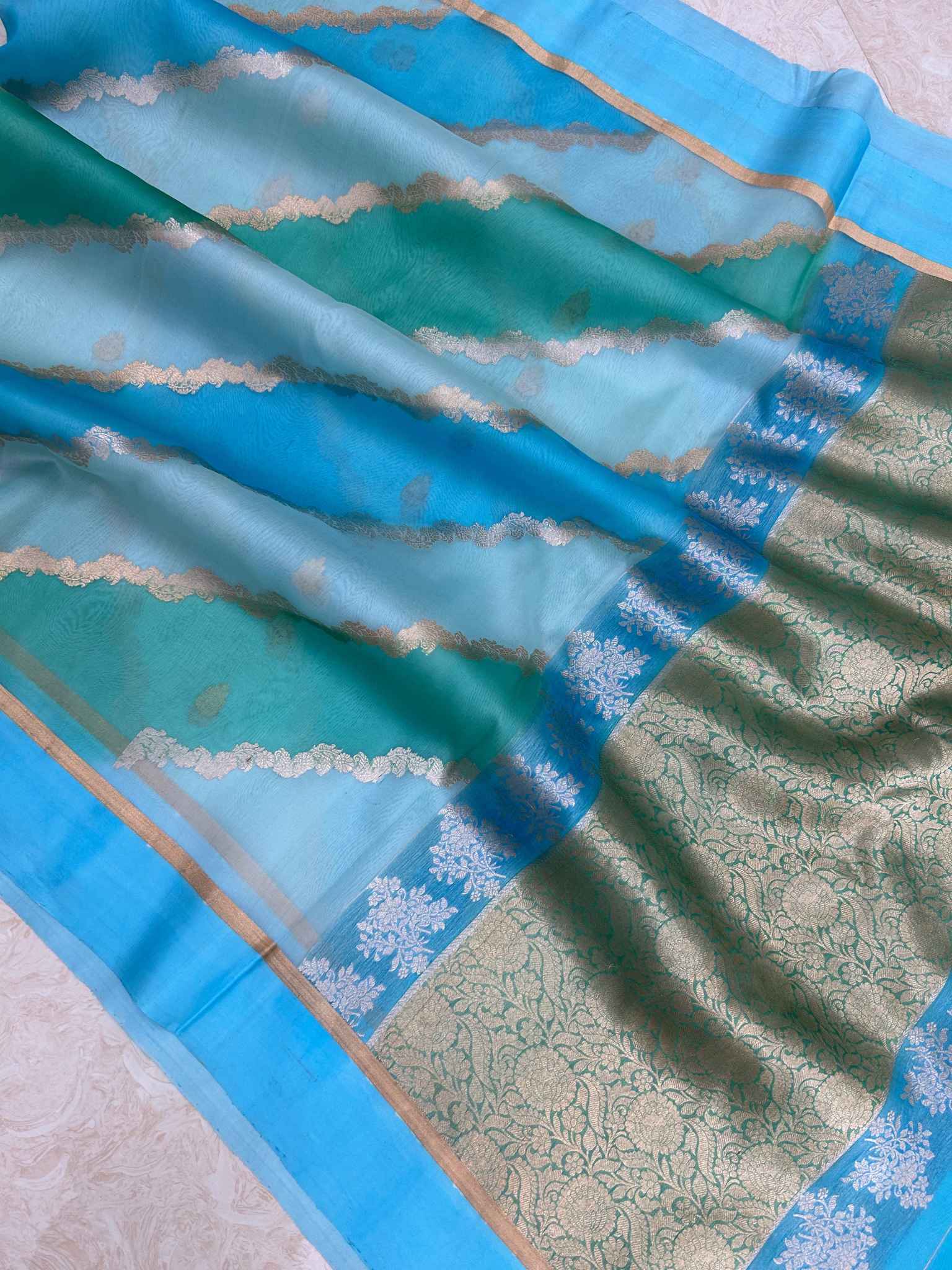 Pure Kora Silk Handloom Banarasi Saree