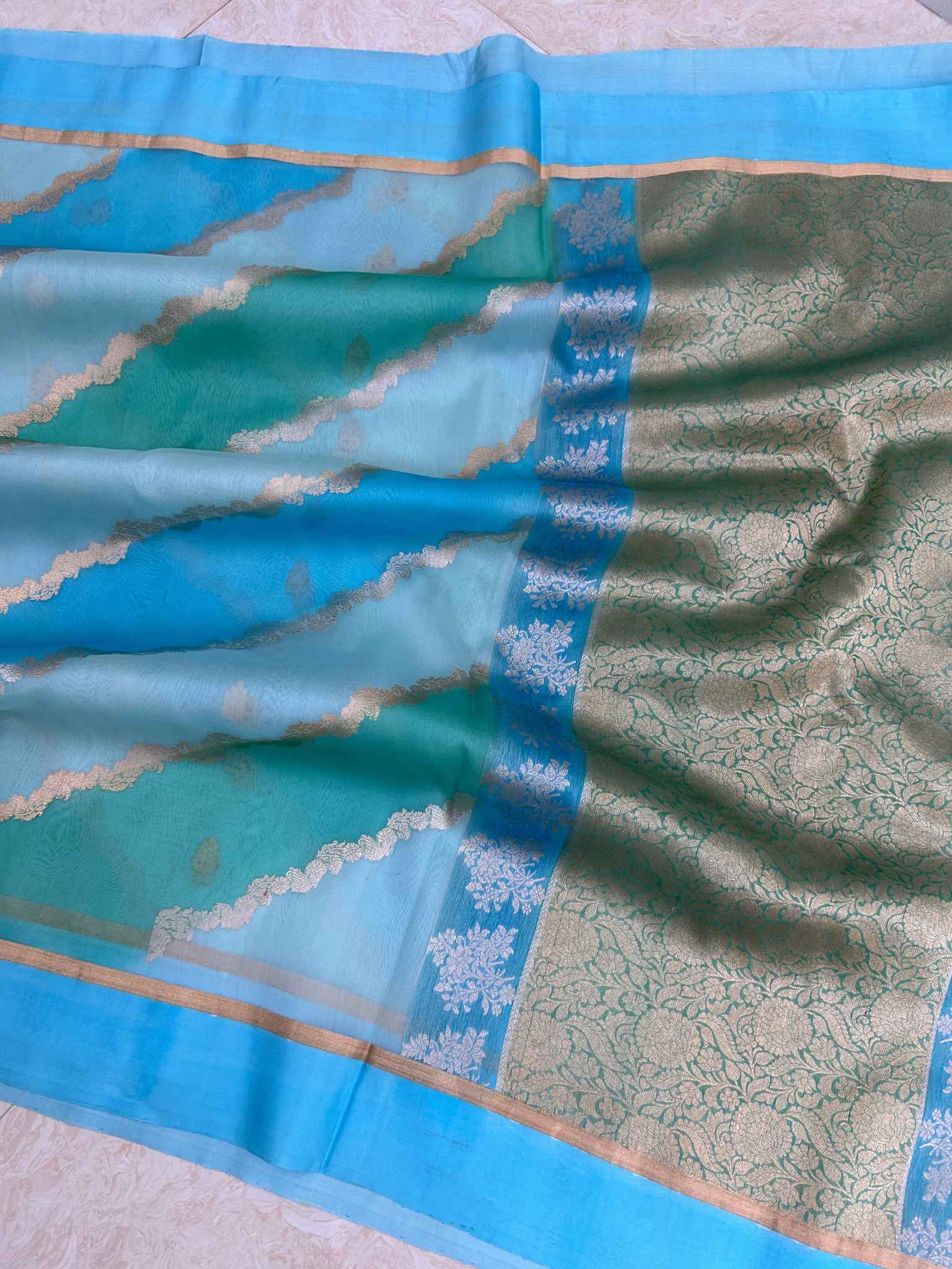 Pure Kora Silk Handloom Banarasi Saree