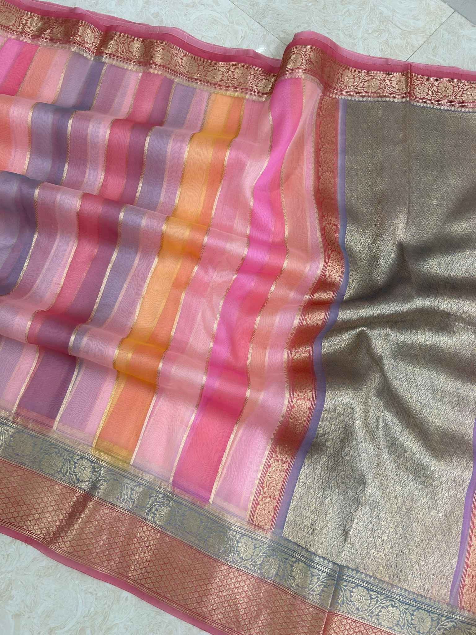 Pure Kora Silk Handloom Banarasi Saree