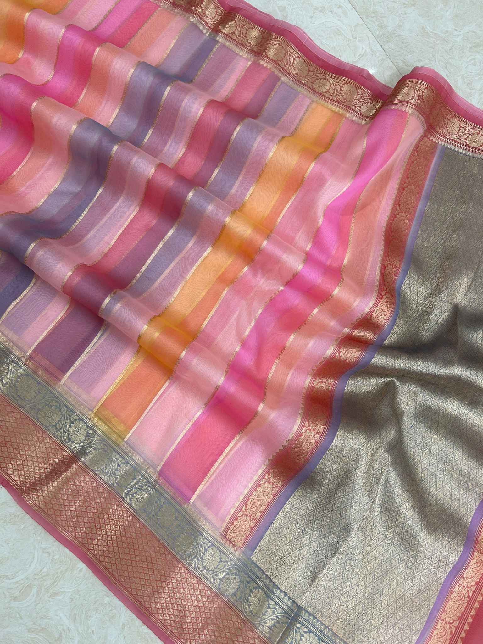 Pure Kora Silk Handloom Banarasi Saree