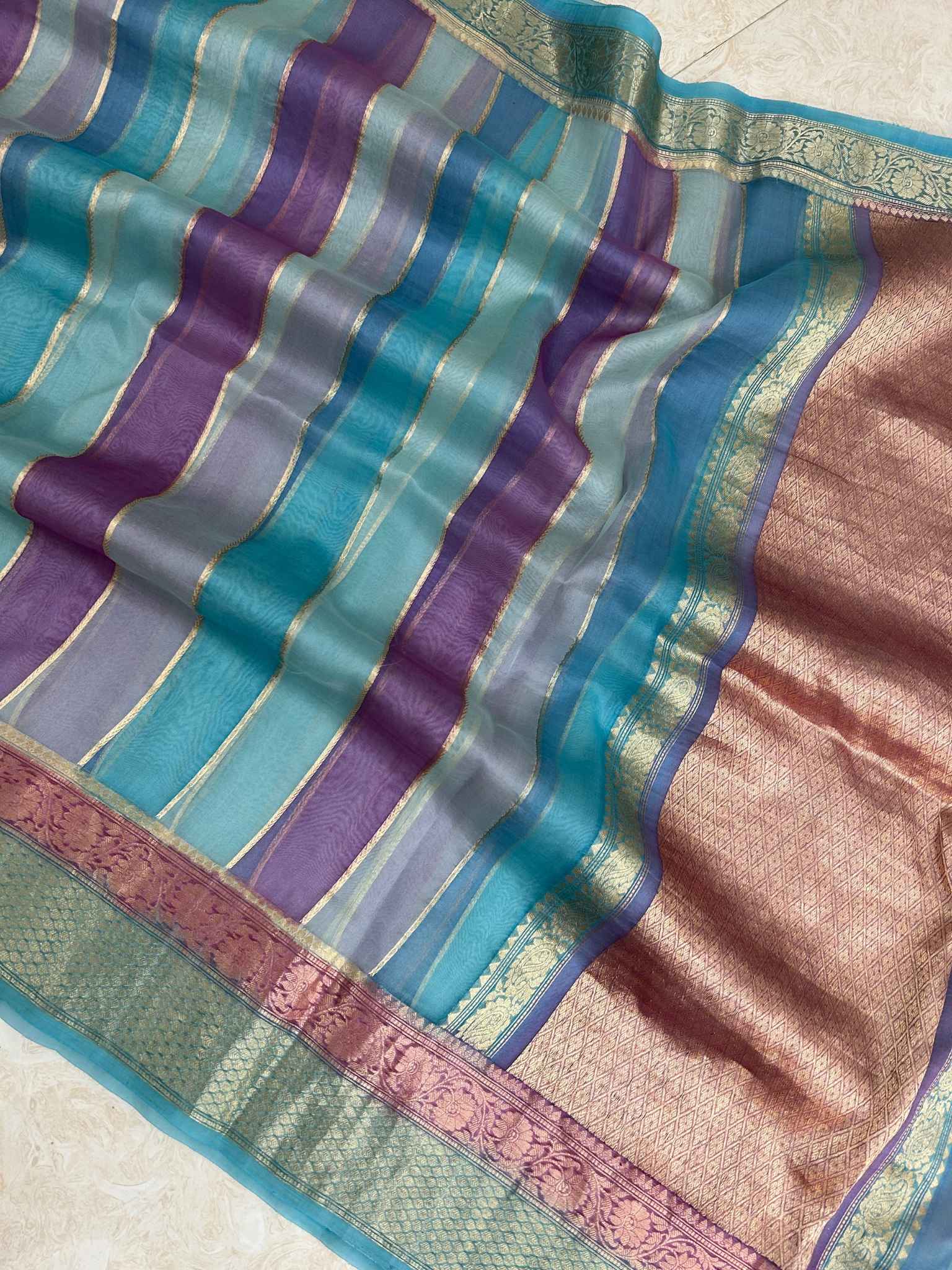 Pure Kora Silk Handloom Banarasi Saree