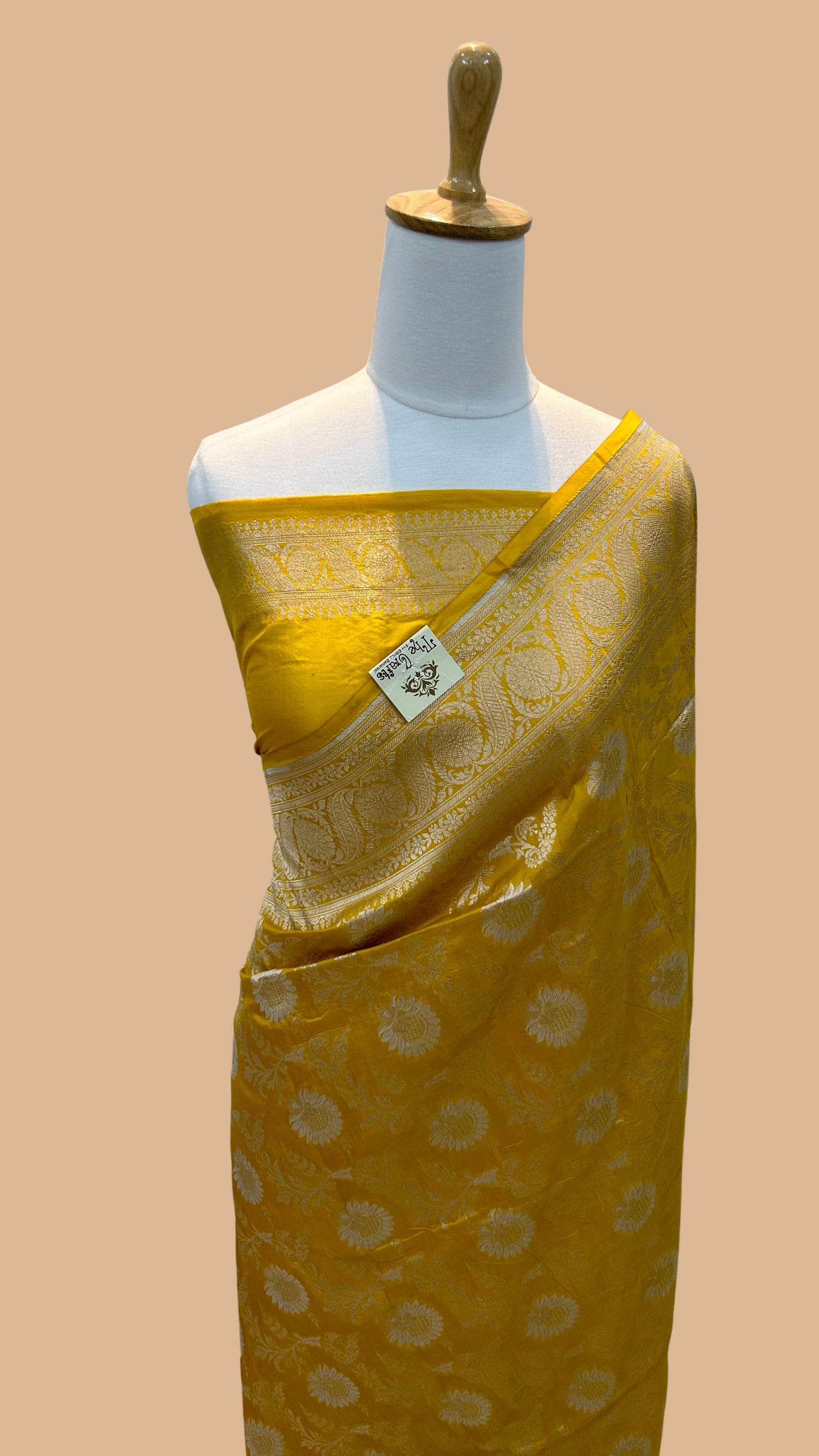 Pure Katan Silk Handloom Banarasi Saree - All over sona roopa Jaal work