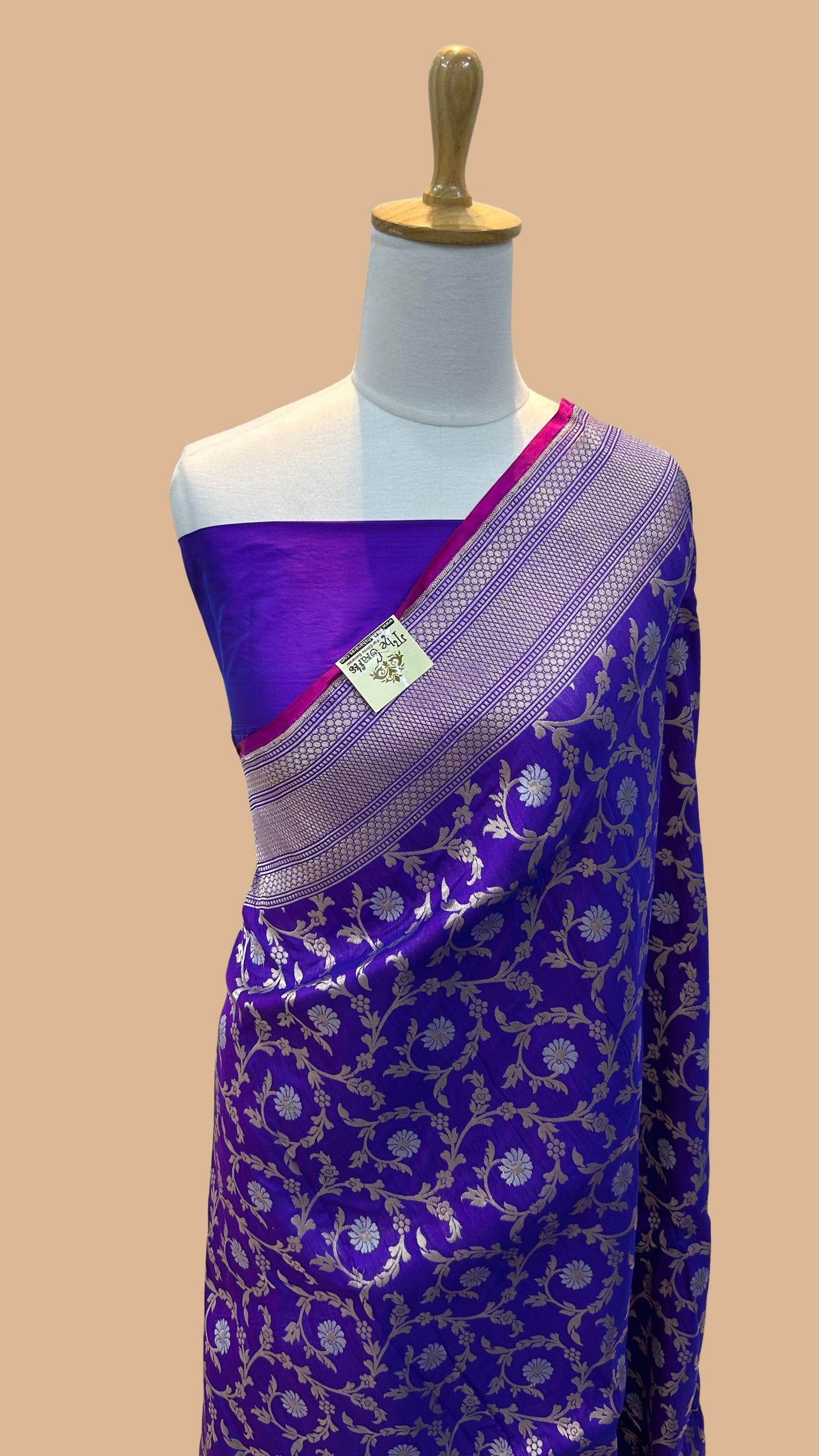 Pure Katan Silk Handloom Banarasi Saree - All over sona roopa jaal work
