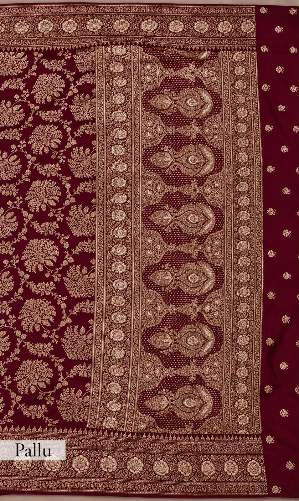 Pure Katan Silk Handloom Banarasi Saree with Gotta Patti Zardozi Handwork