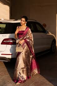 Pure Tissue Silk Handloom Banarasi Saree - with Satin Border