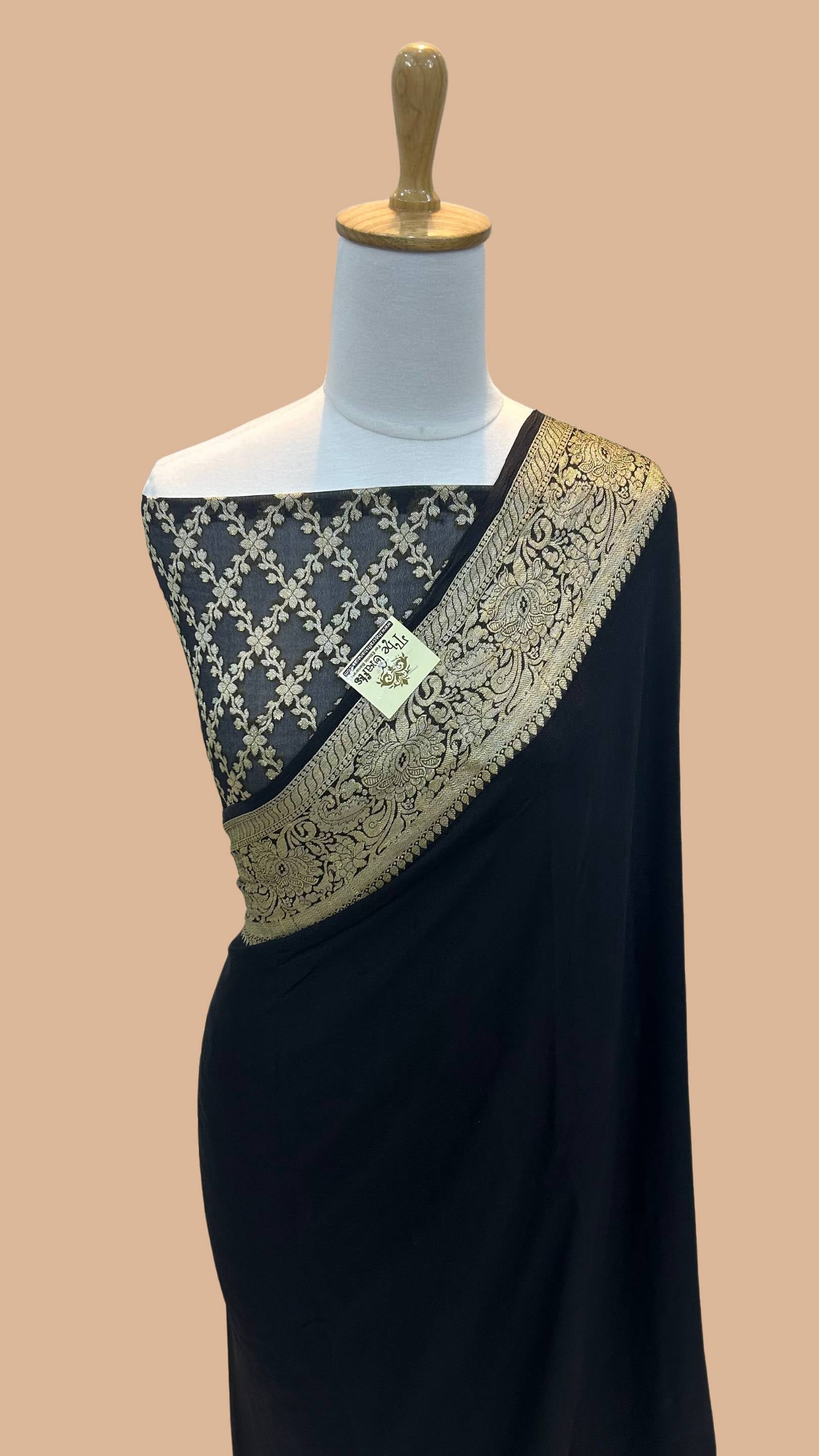 Pure Khaddi Chiffon Banarasi Saree