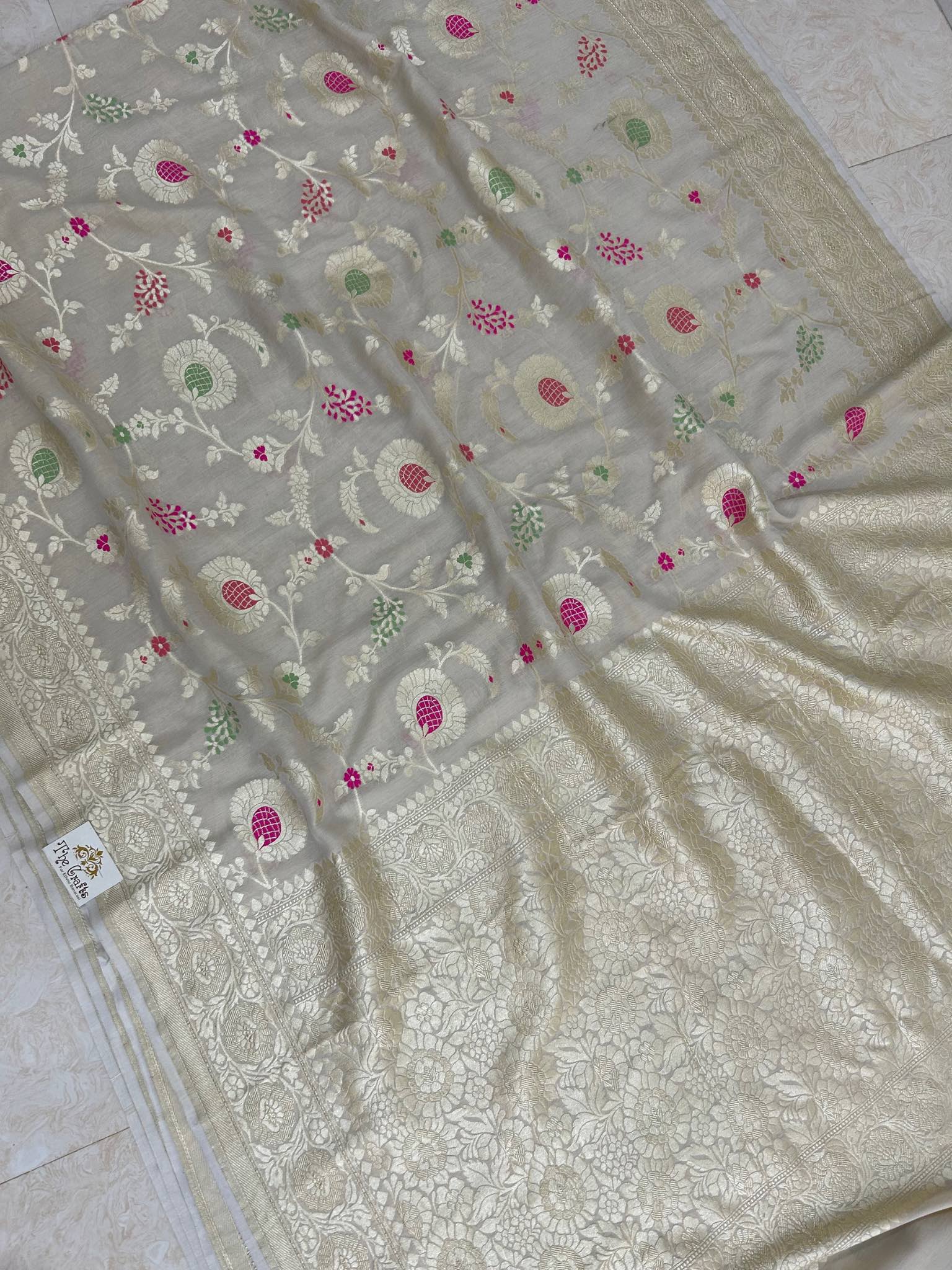 Moonga Georgette Banarasi Saree - With Meenakarai All Over