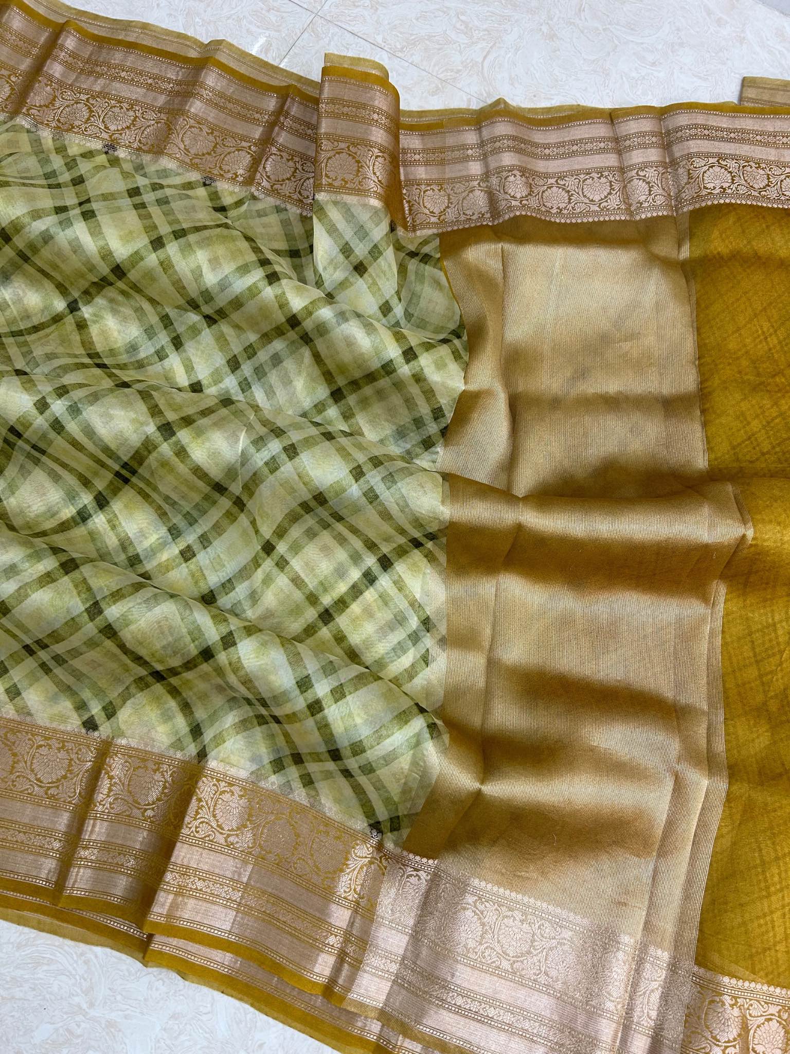 Pure Kora Silk Handloom Banarasi Saree