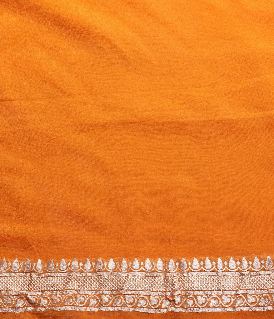 Pure Georgette Banarasi Saree - Silver Zari