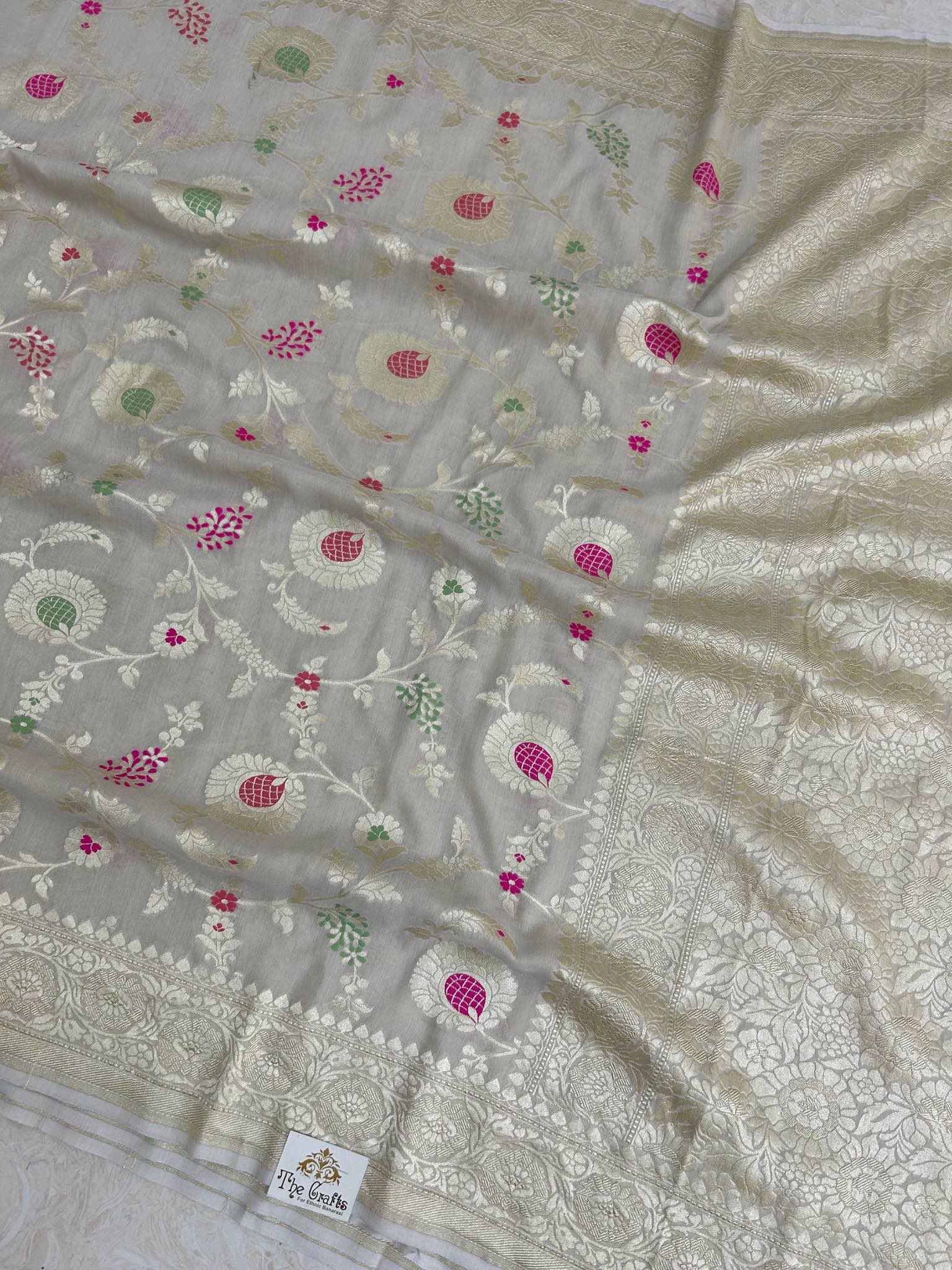 Moonga Georgette Banarasi Saree - With Meenakarai All Over