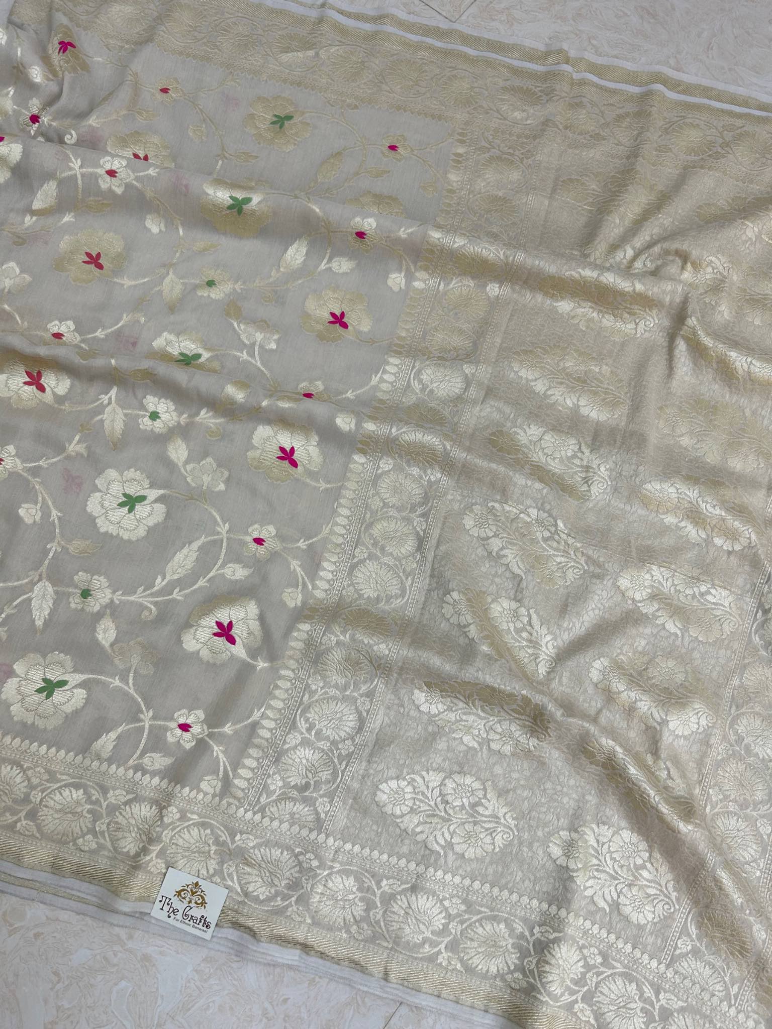 Moonga Georgette Banarasi Saree - With Meenakarai All Over