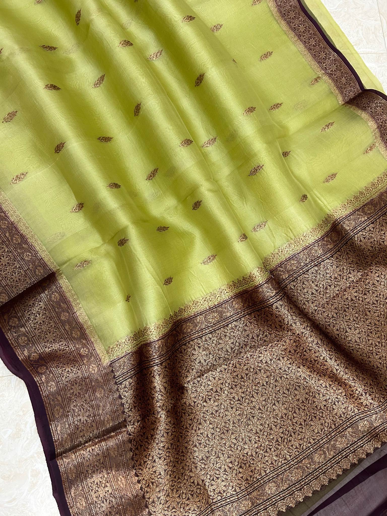 Pure Kora Silk Handloom Banarasi Saree