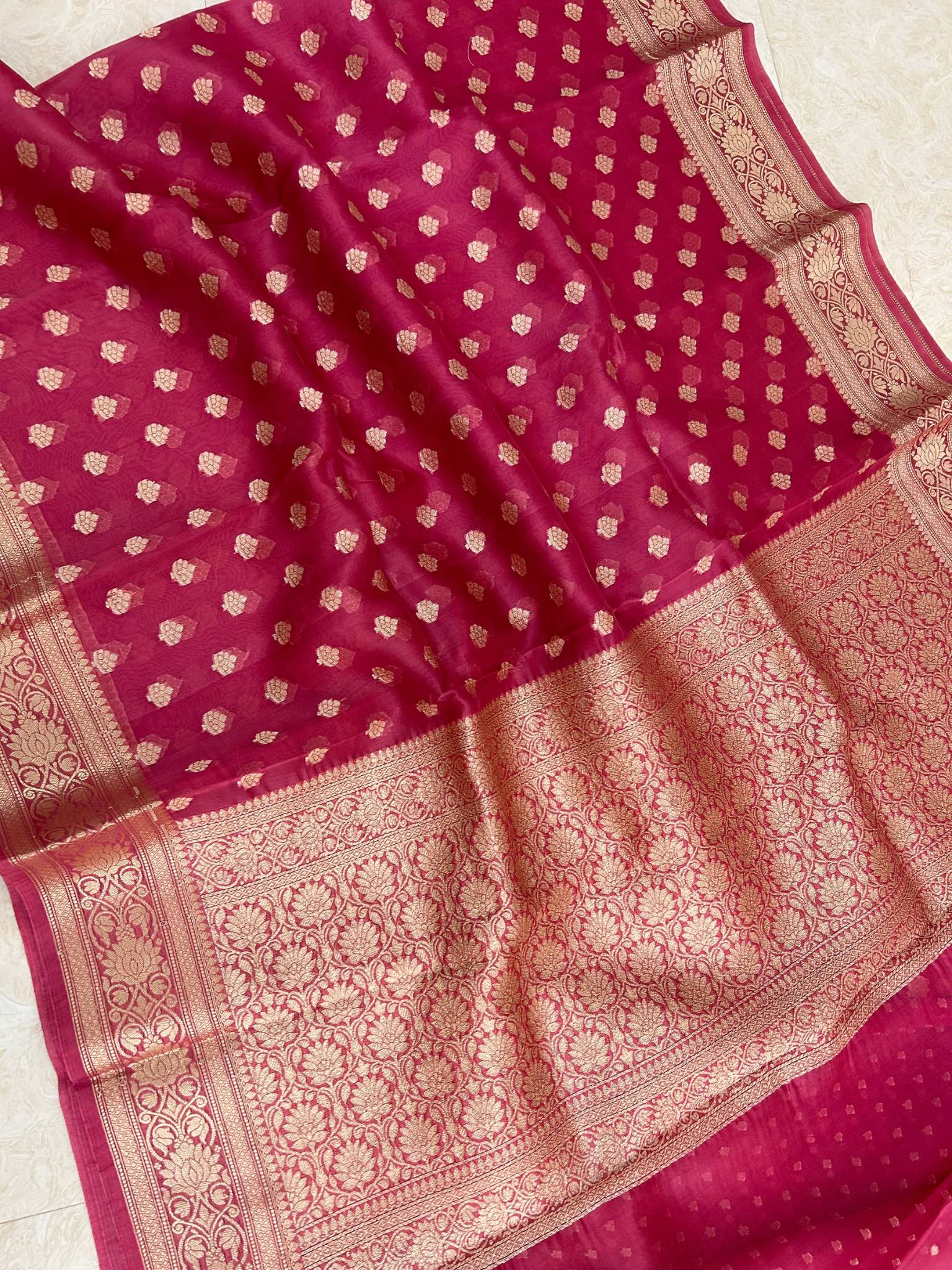 Pure Kora Silk Handloom Banarasi Saree