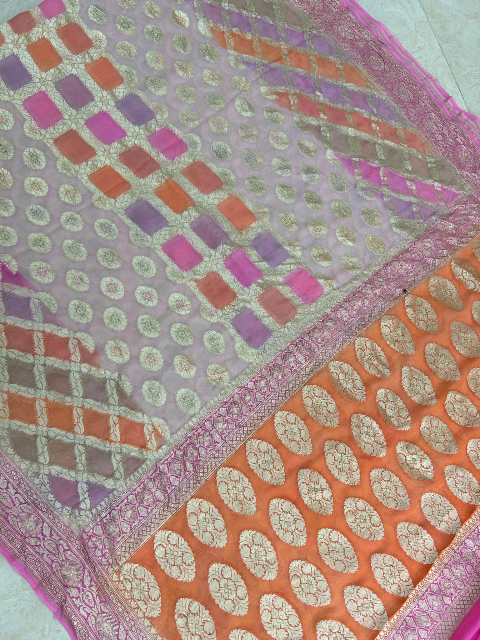 Khaddi Georgette Handloom Banarasi Saree