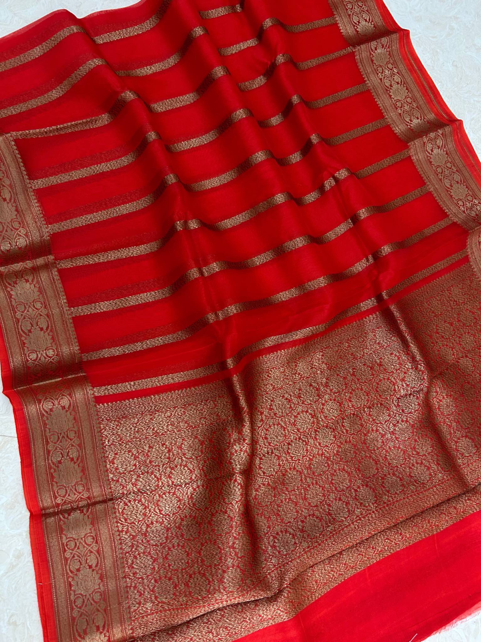 Pure Kora Silk Handloom Banarasi Saree