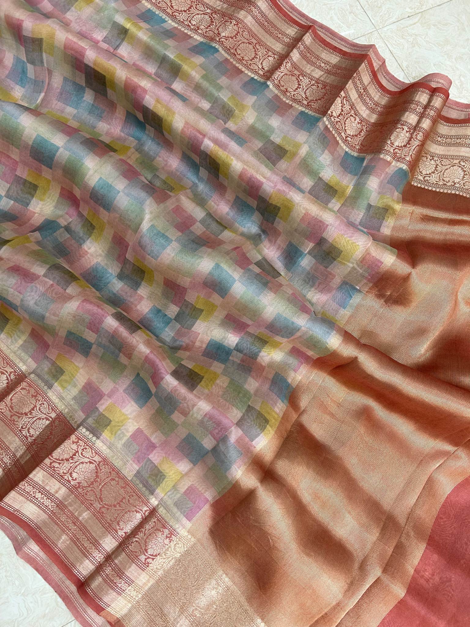 Pure Kora Silk Handloom Banarasi Saree